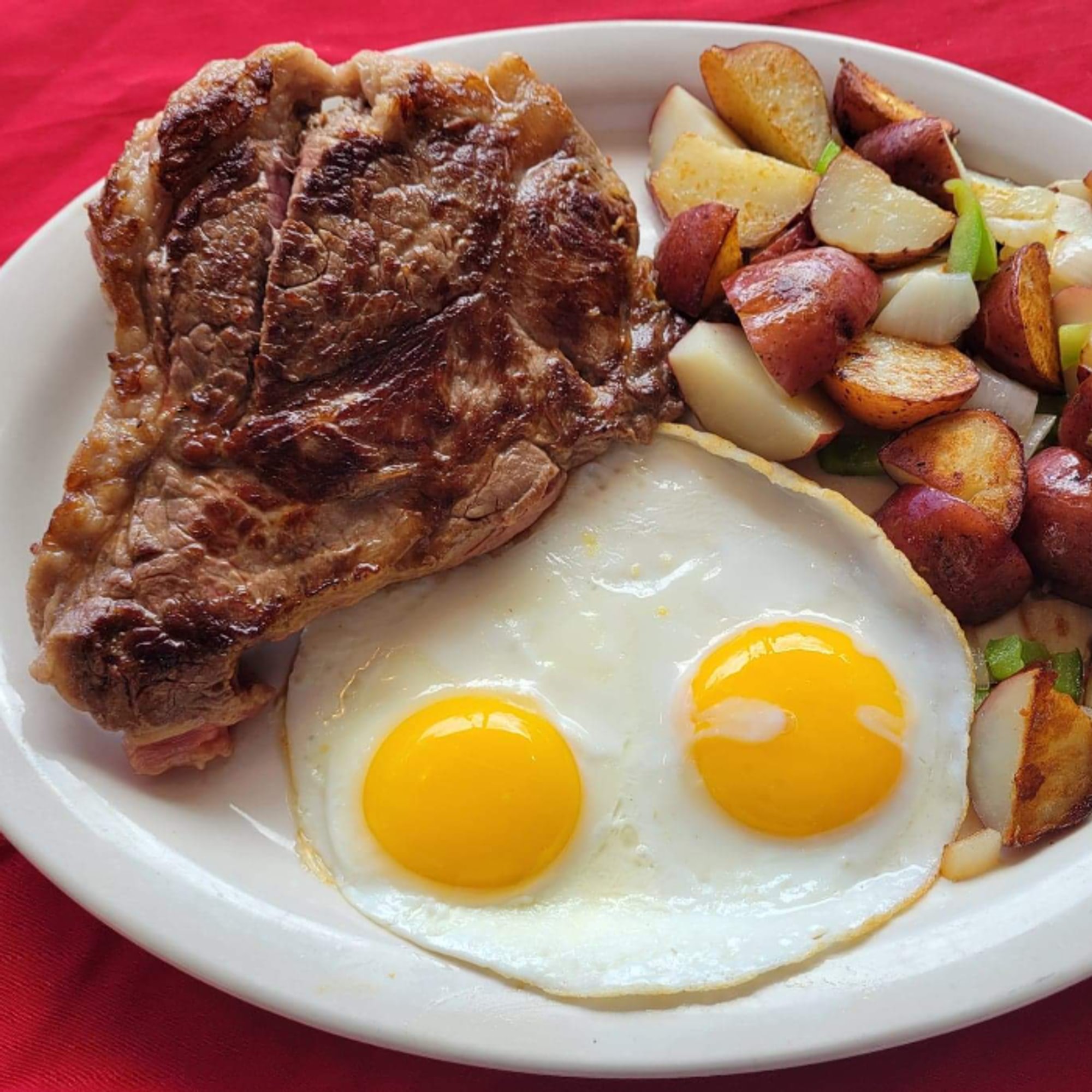 T-Bone Steak Breakfast