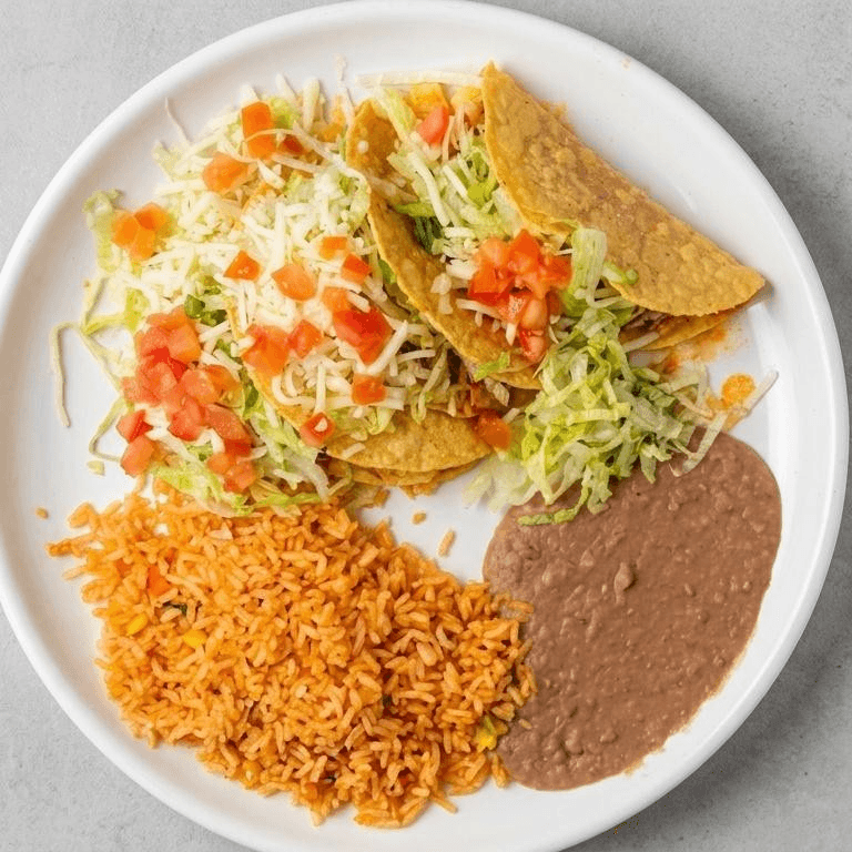 11. Tacos (3) Hard Shell or Soft Chicken or Beef