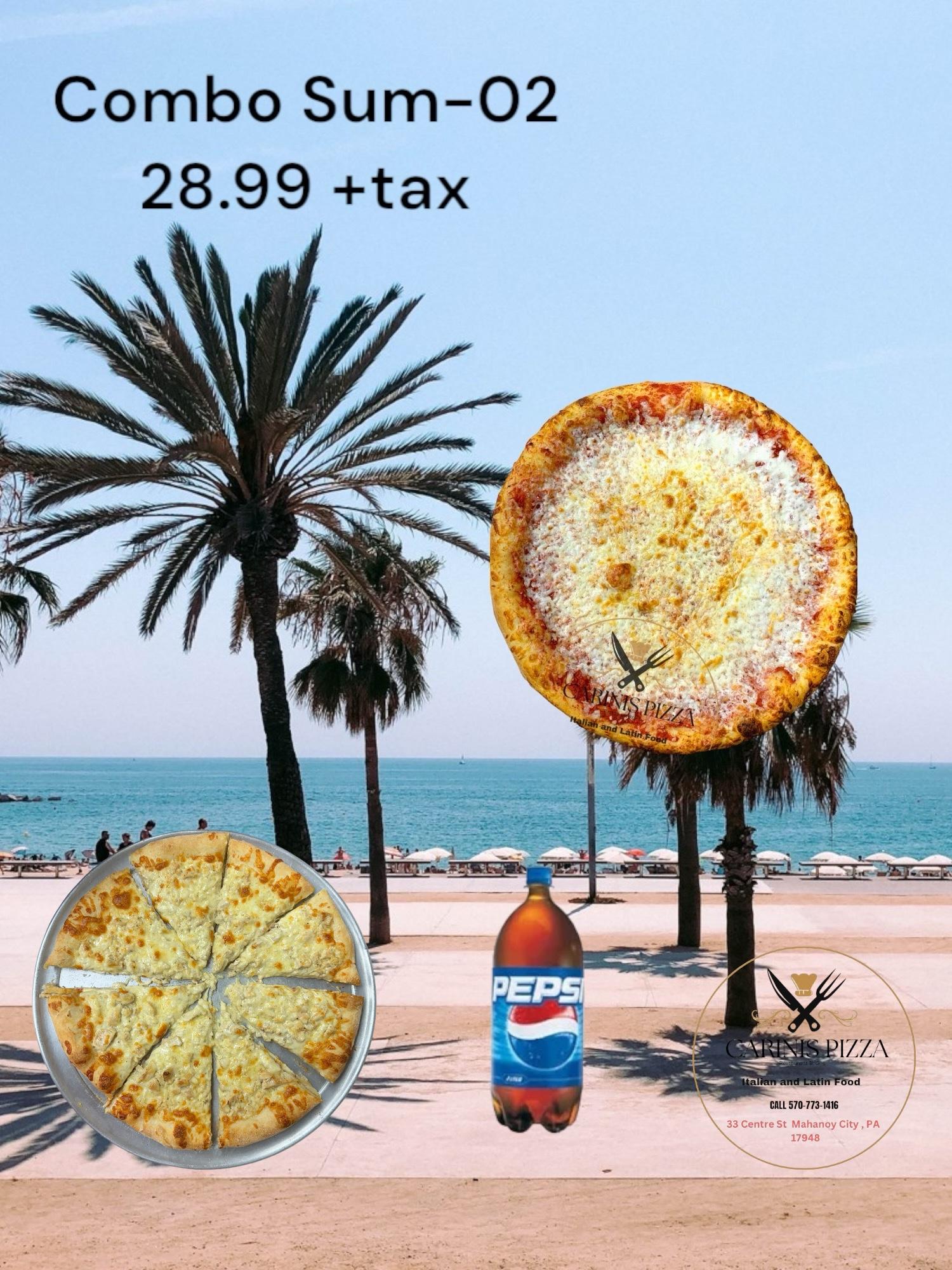 Special (3) 1 Large Plain Pizza and 1 Medium Plain Pizza, 2 Liter Pepsi