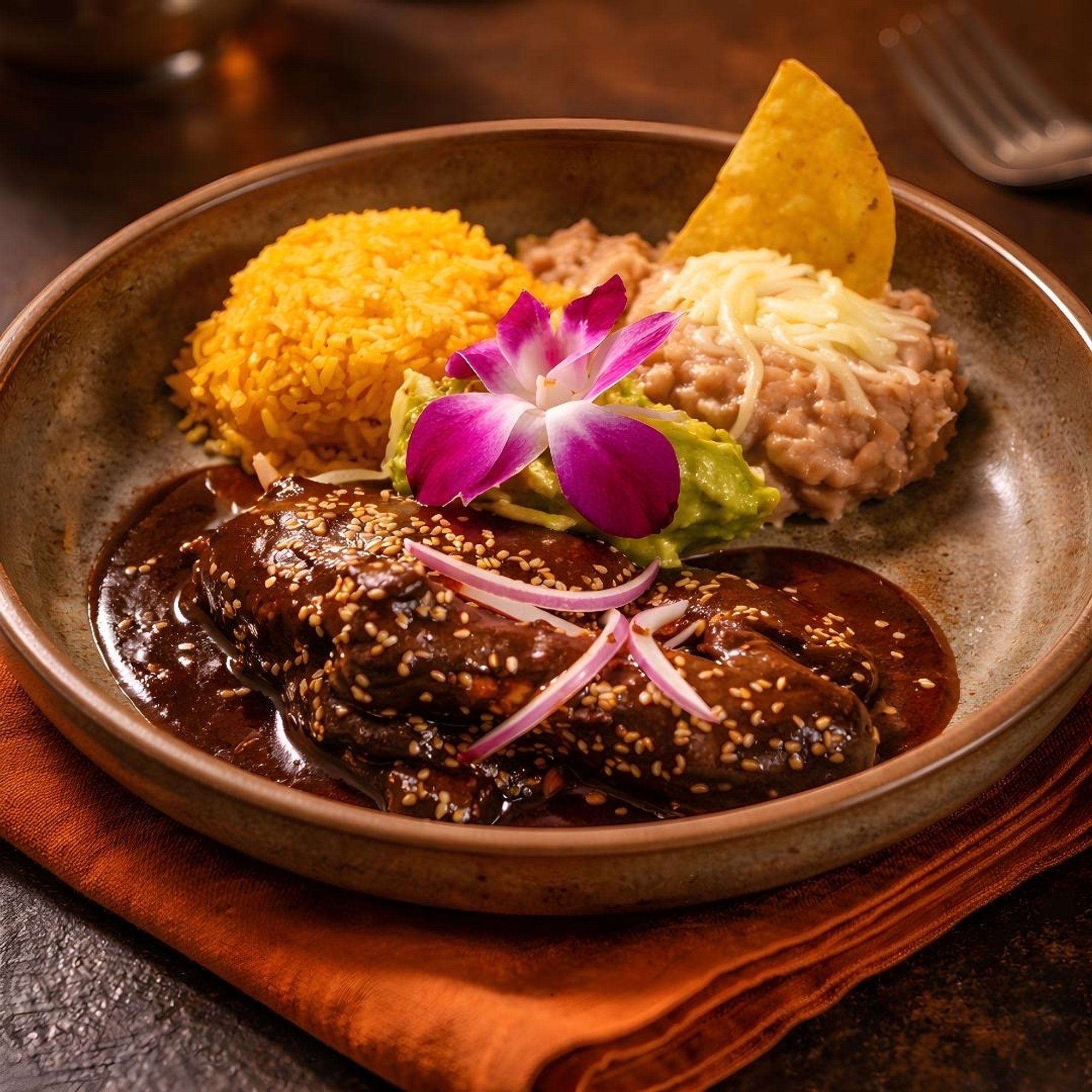 Mole con pollo dinner