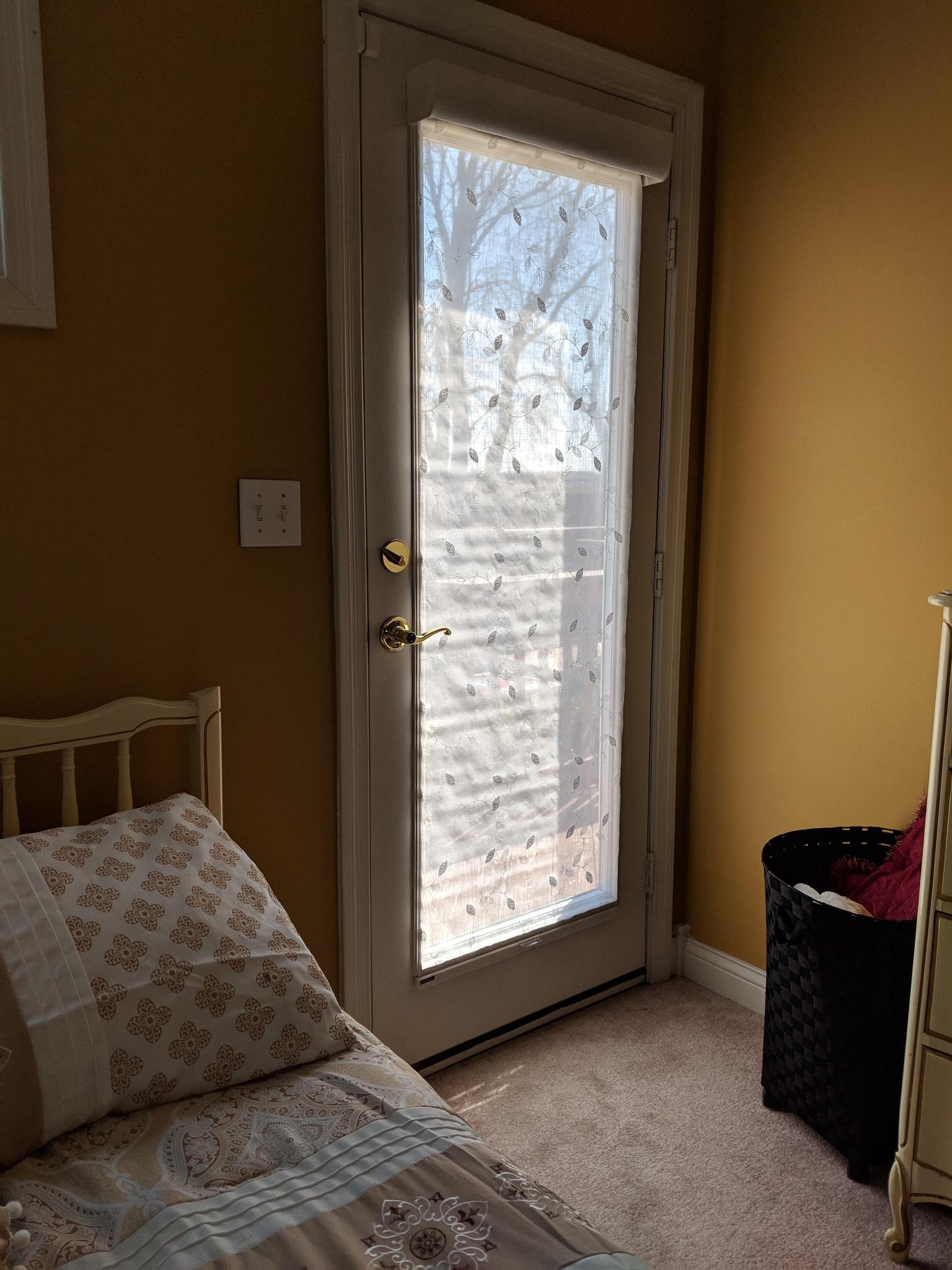 In addition to offering impeccable window solutions, we also offer Sheer Roller Shades which does a great job covering your doors in a stylish and convenient manner.