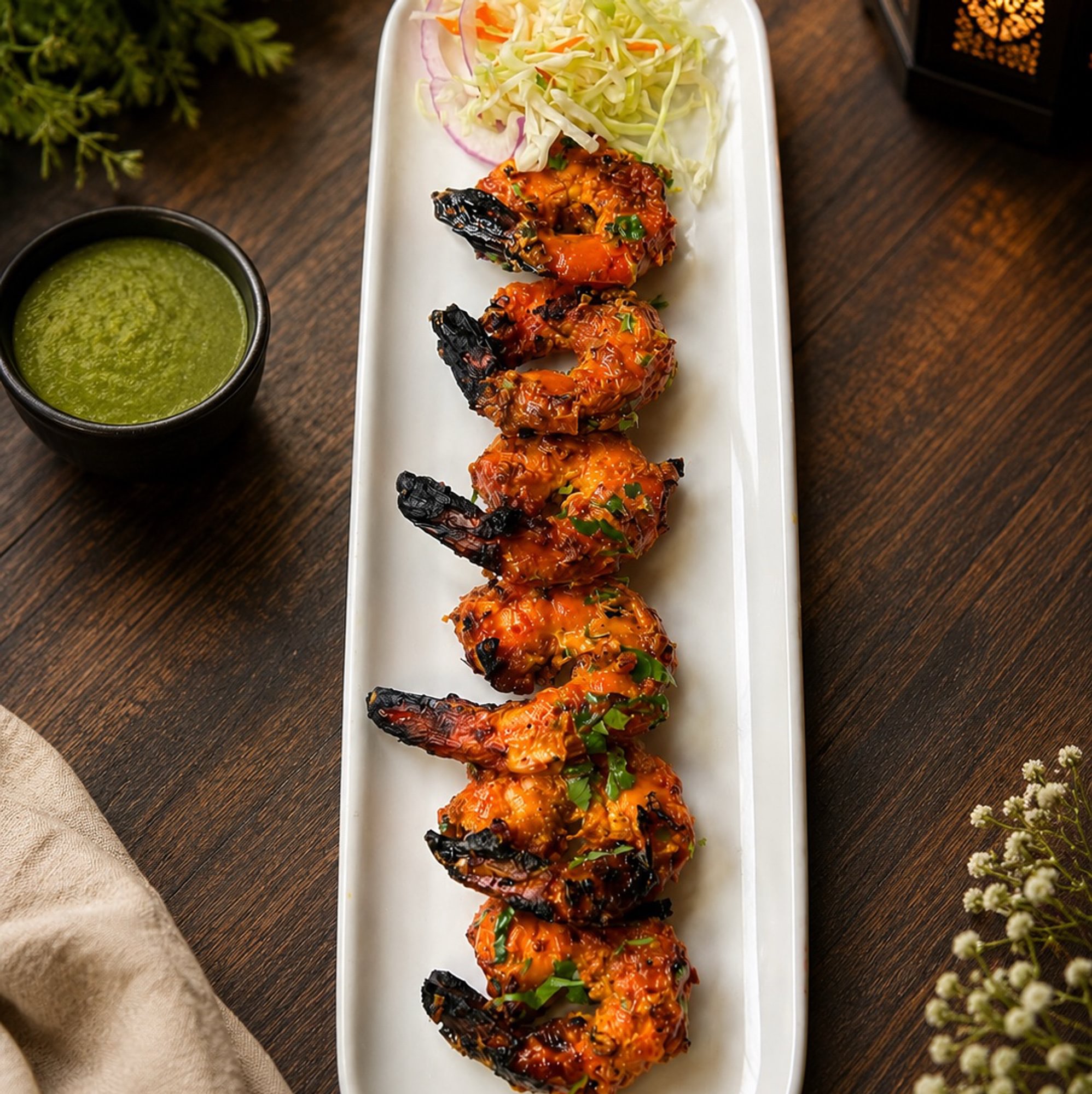 Clay Oven Cooked Shrimp / Tandoori Jheenga