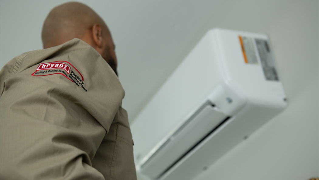 Bryant dealer finishes performing mini split repair