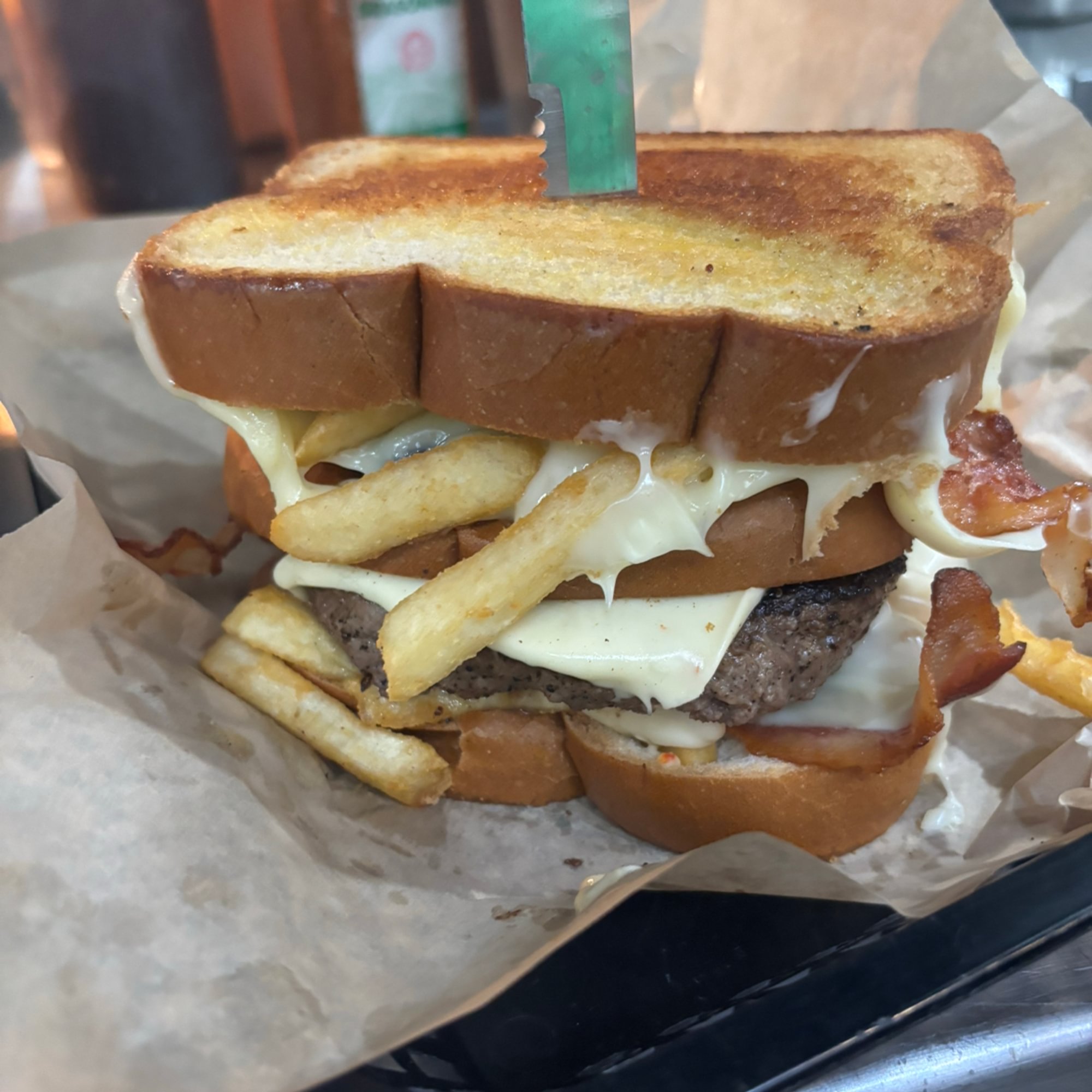 Bacon Cheese Fry Burger