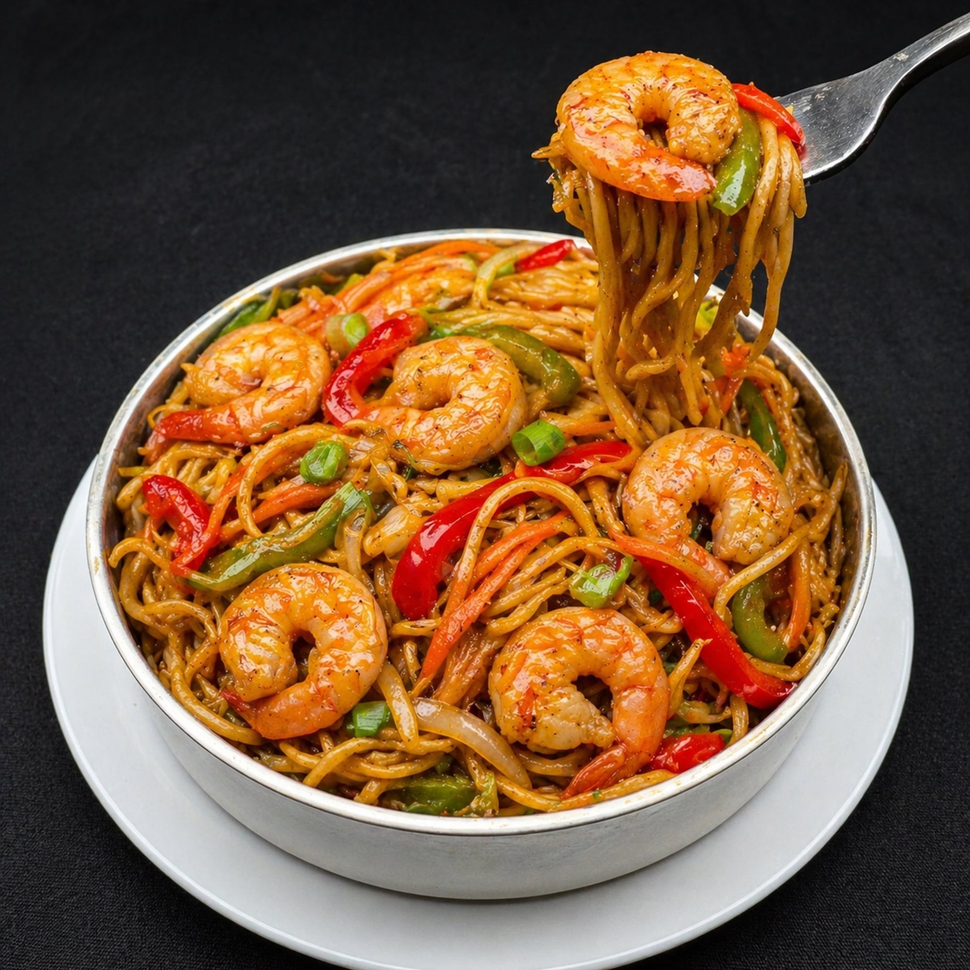 Shrimp Fried Rice or Hakka Noodles