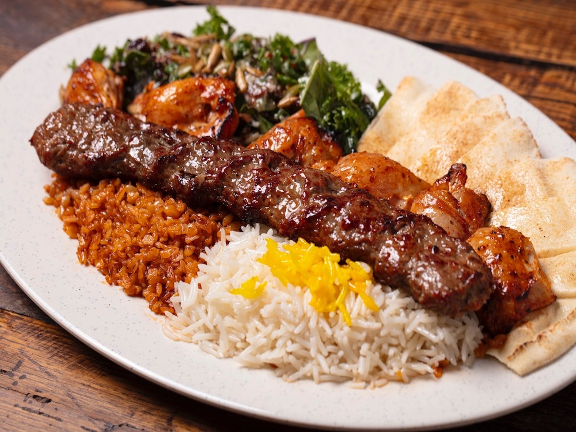 #15) Combo N1 (Chicken Thigh Kebab & Beef Koobideh)