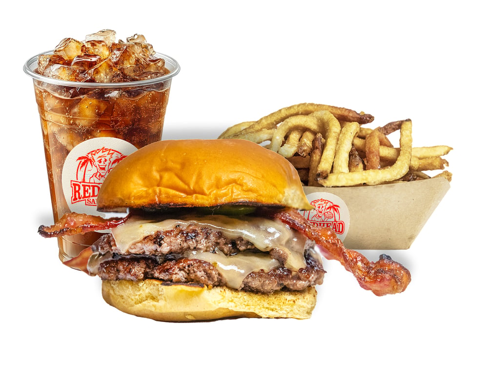 Red Hot Burger W/ Fries & Drink