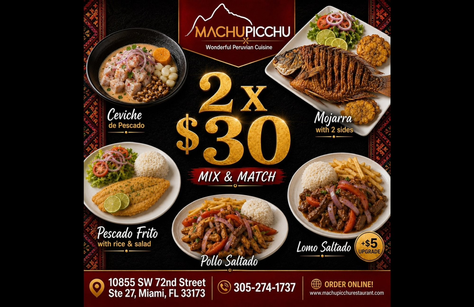Chef’s Special Mix & Match 2 for $30