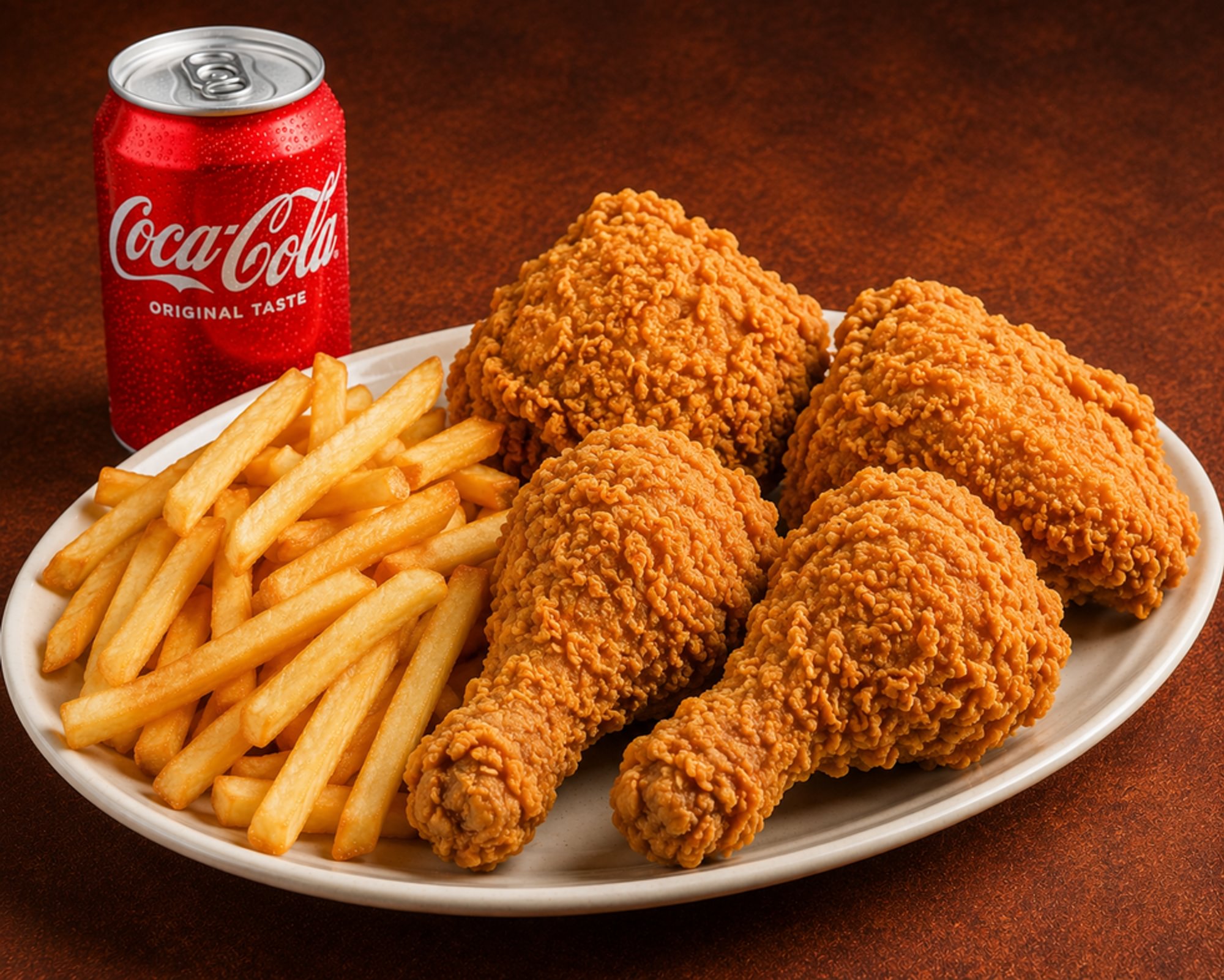 Chicken Broast 4 pieces with fries and Soda