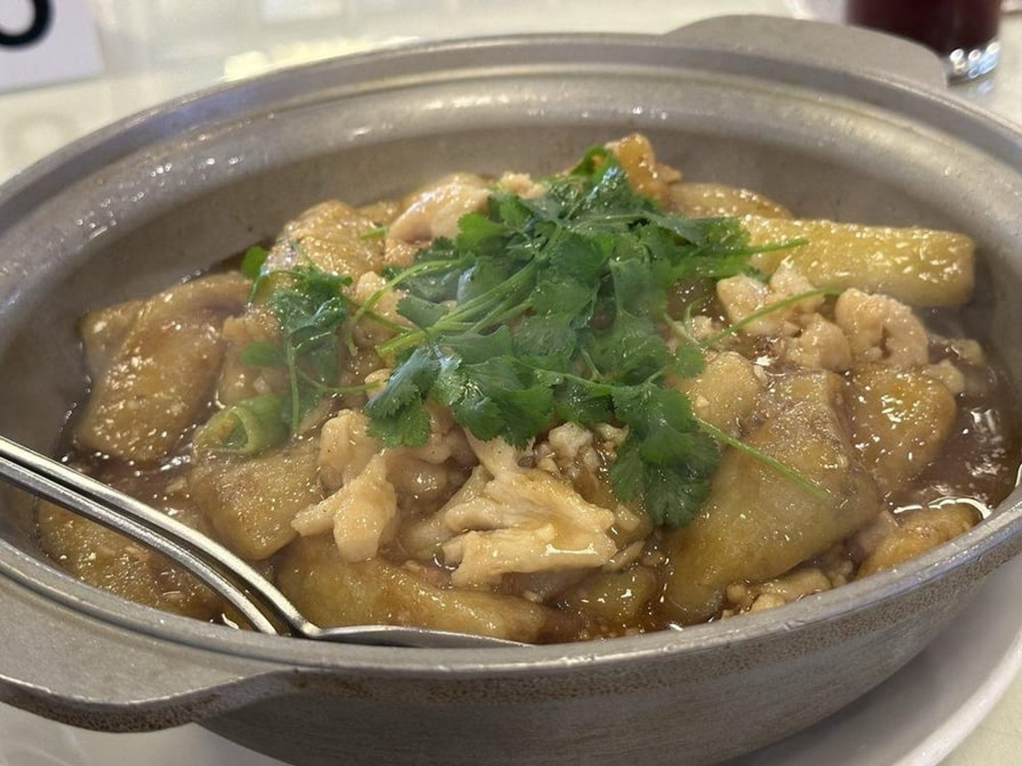 Salty Fish with Chicken & Eggplant In Hot Pot / 鹹魚雞粒茄子煲