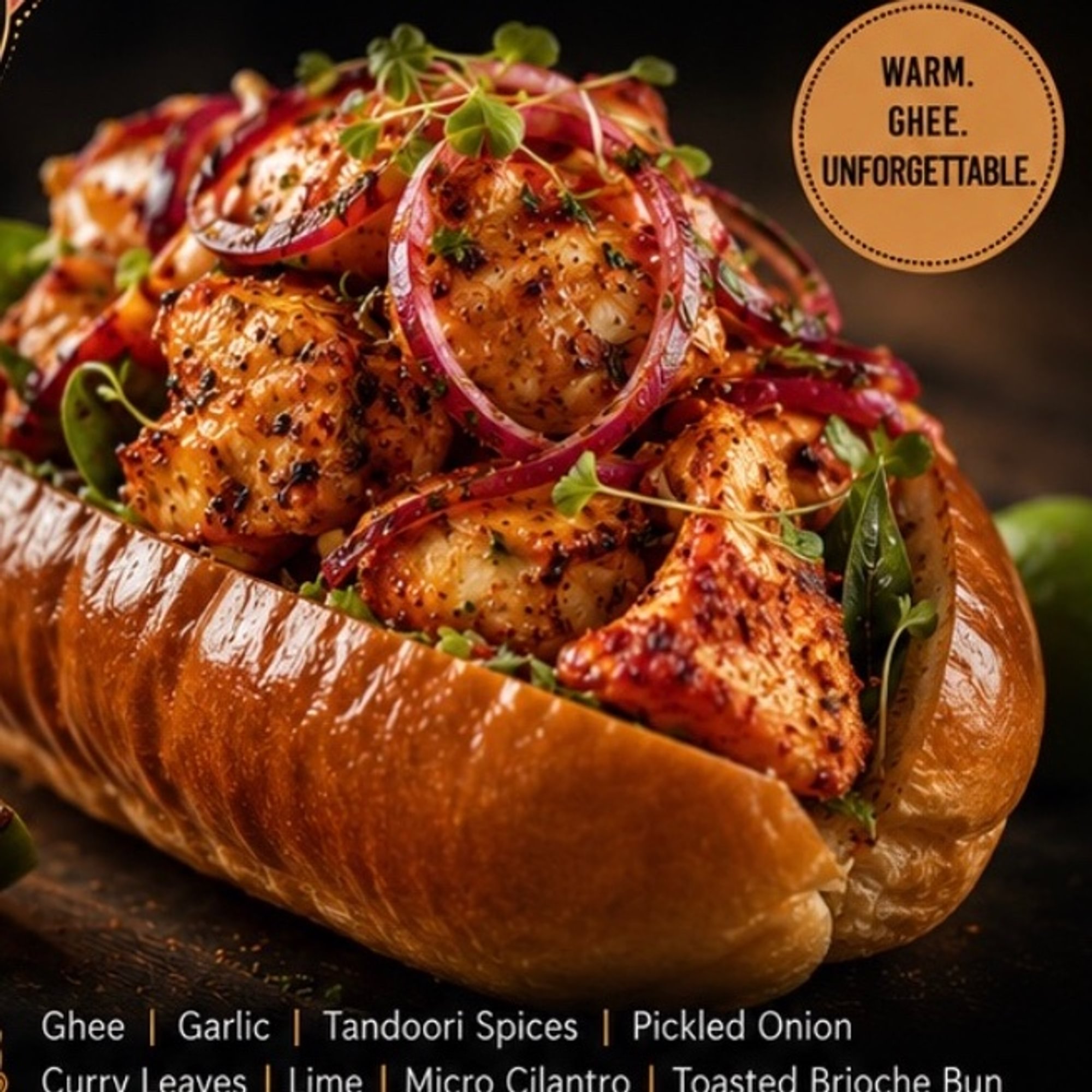 TANDOORI GHEE LOBSTER ROLL (CONNECTICUT STYLE)