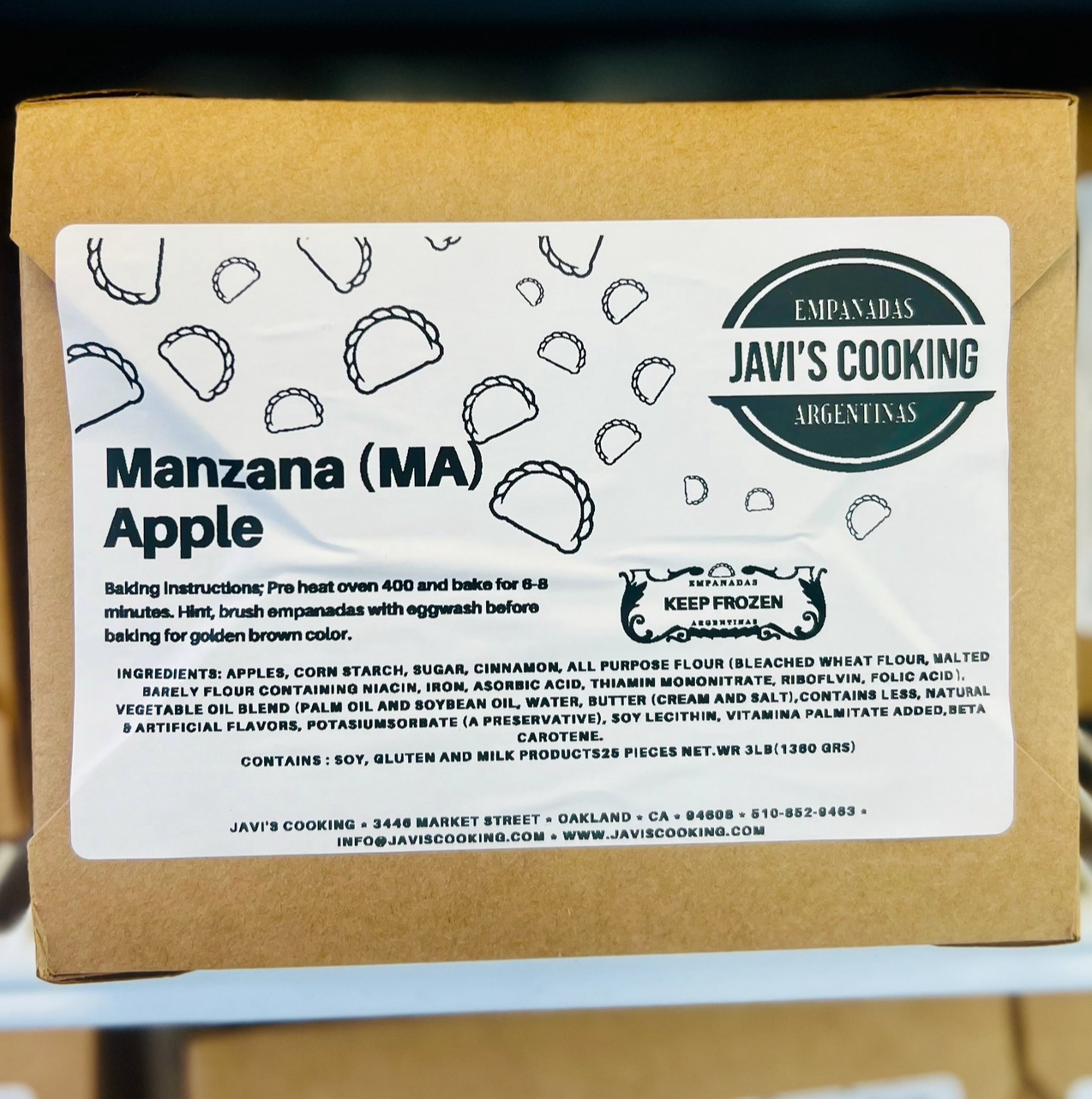MANZANA-MA (6pack) frozen small empanadas