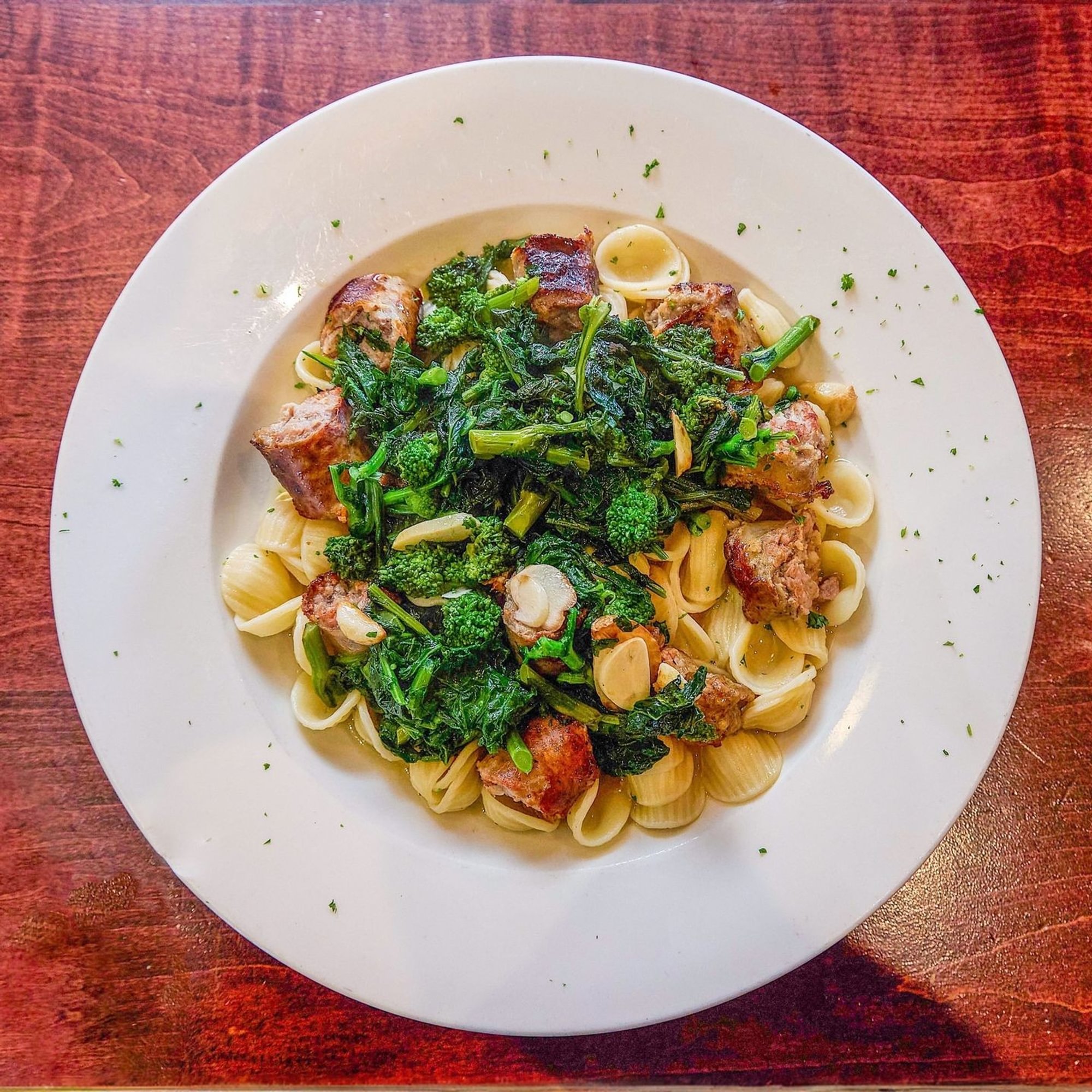 Orecchiette Rabe & Sausage