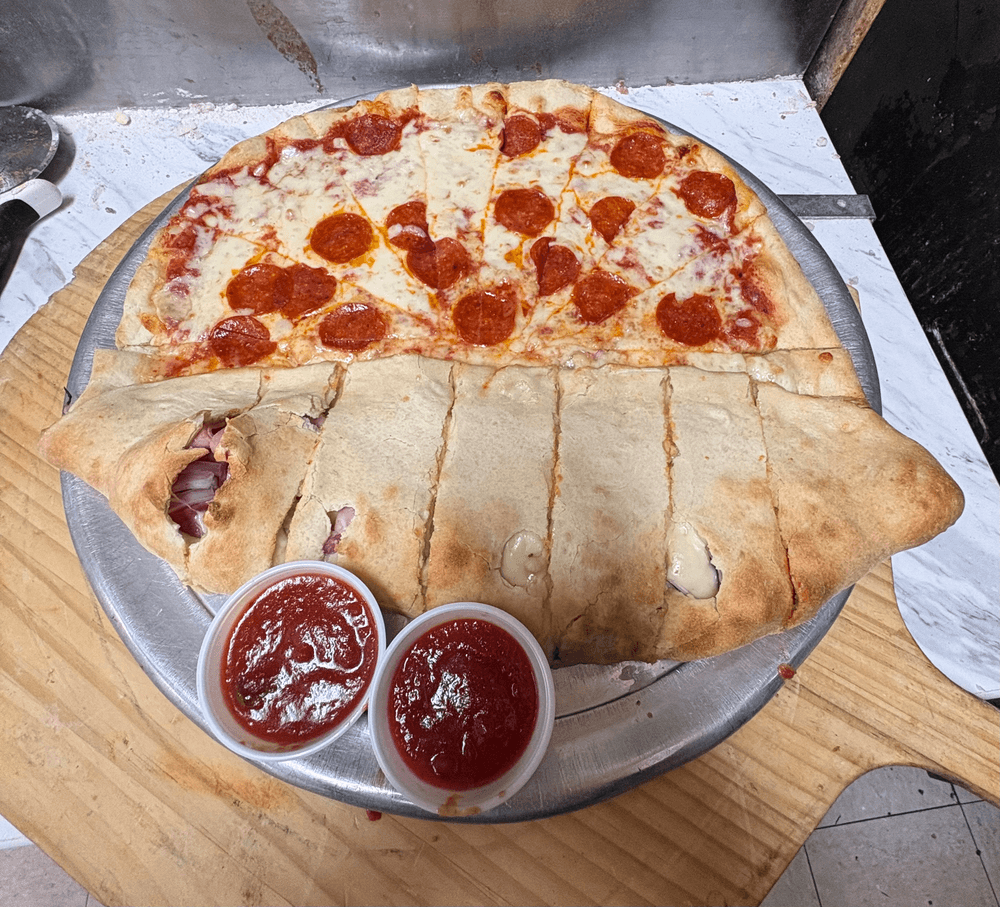 Large Pizzoli 1/2Pizza 1/2 Boli