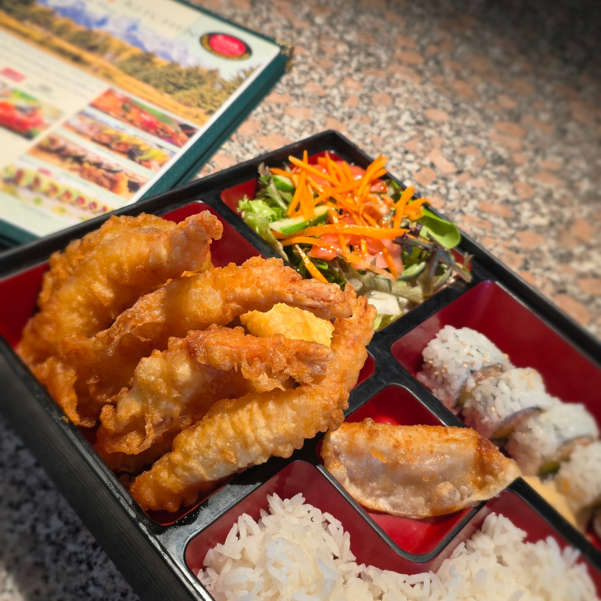 Japanese Tempura Shrimp Bento Box