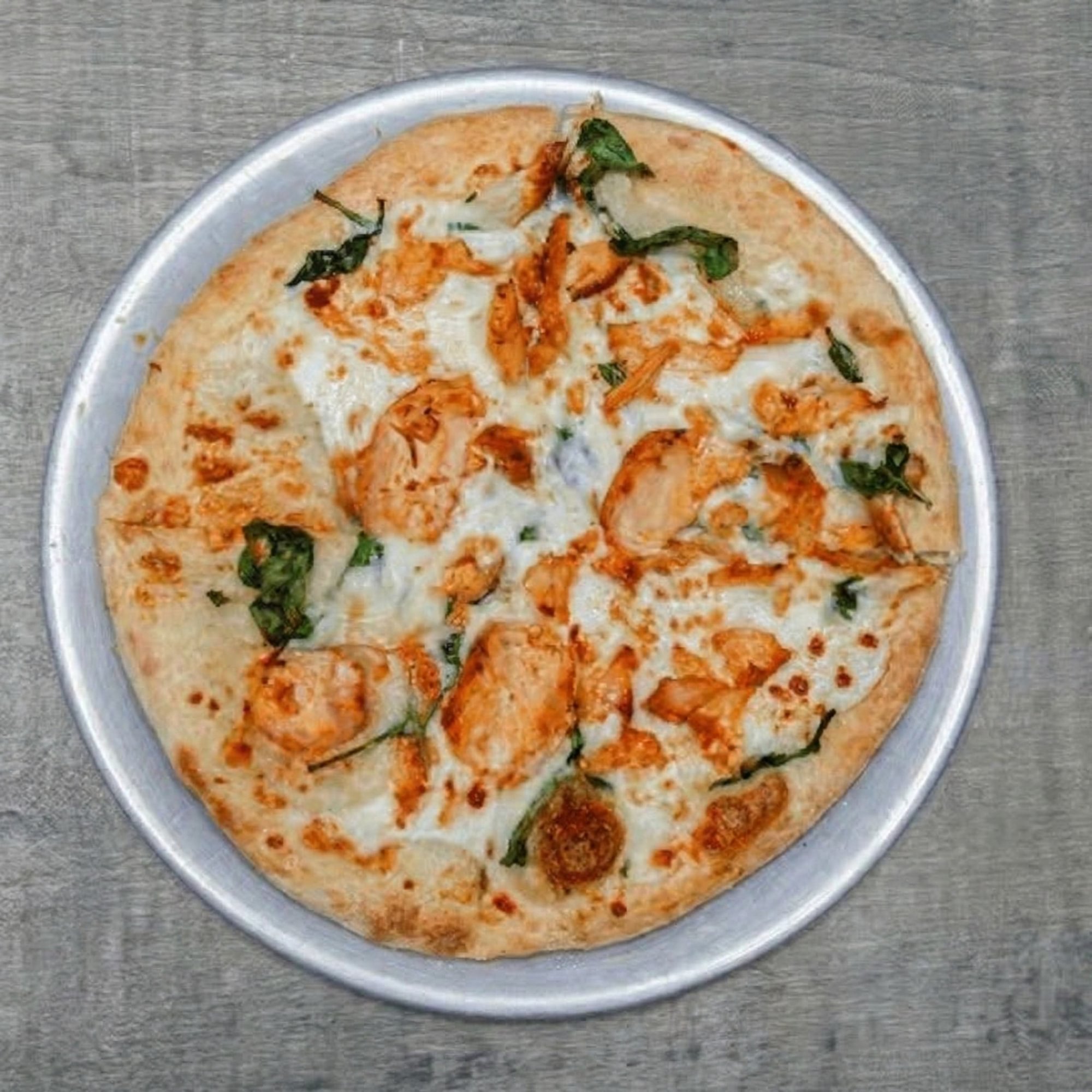 Chicken Spinach Alfredo Pizza