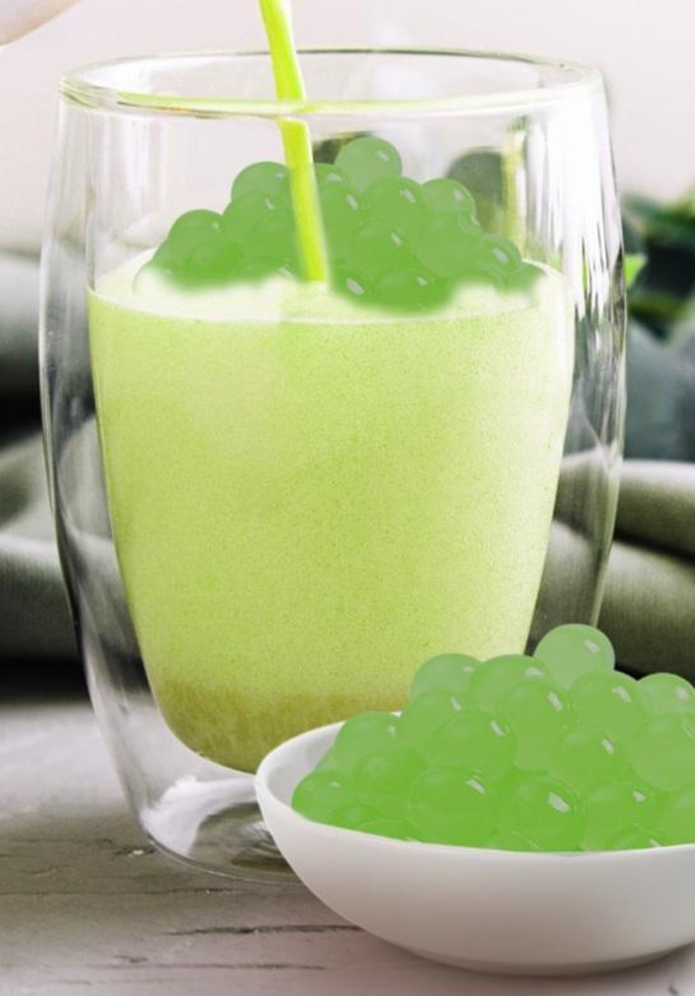 Apple Milk Tea with Popping Boba
