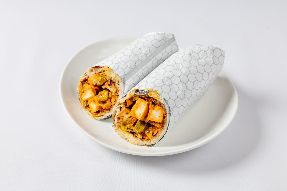 Paneer Tikka Naan Wrap