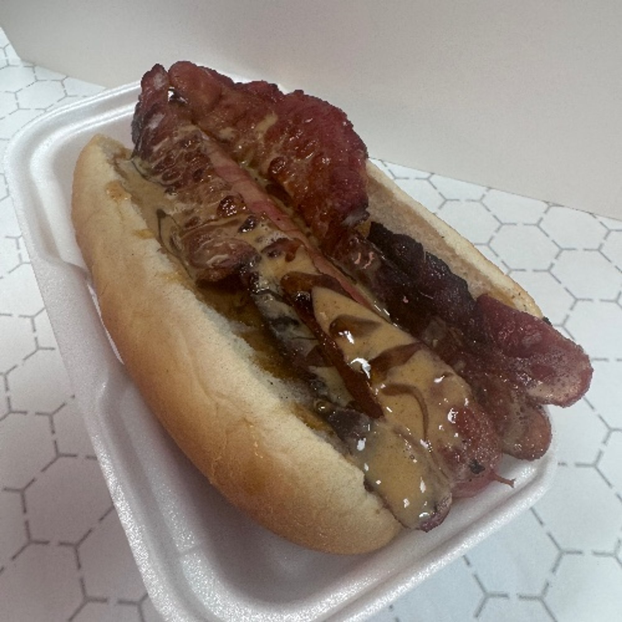 Hot Peanut Butter Bacon Dog