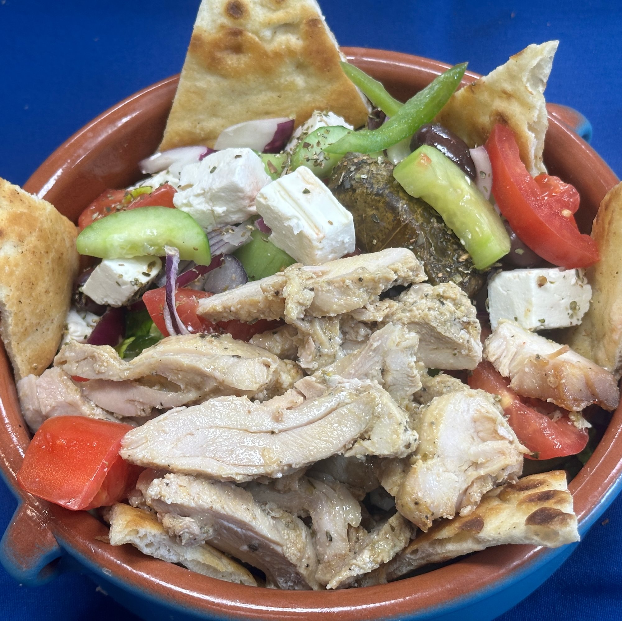 Large Greek Salad With Chicken Gyro