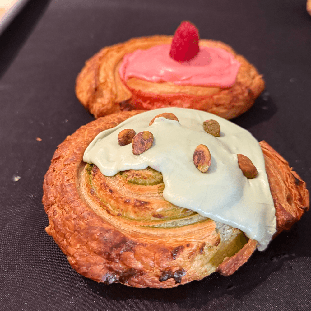 Pistachio Roll or Raspberry