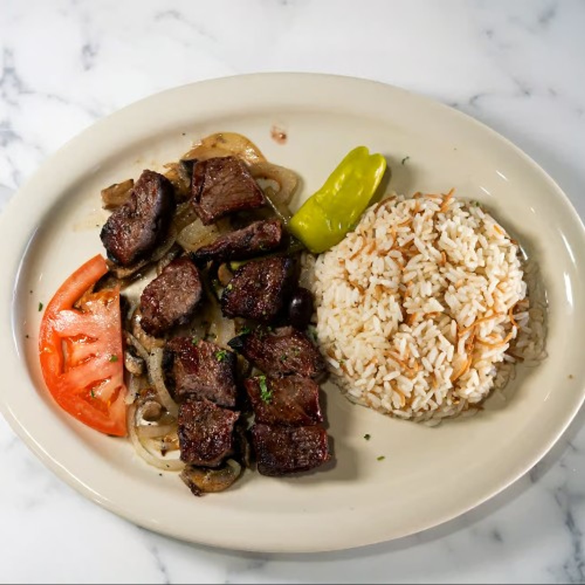 Beef Kabob Plate Lunch