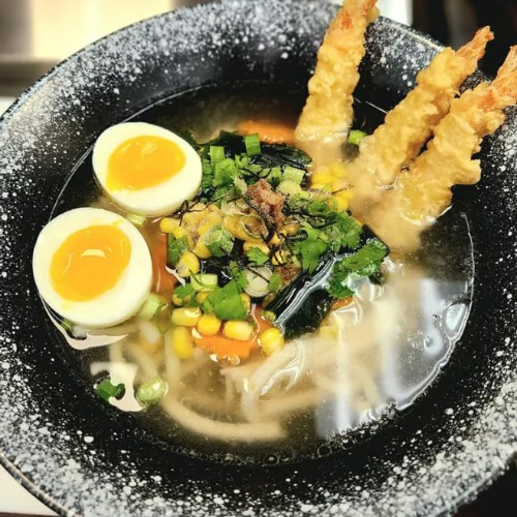 Miso Shrimp Tempura Udon Soup