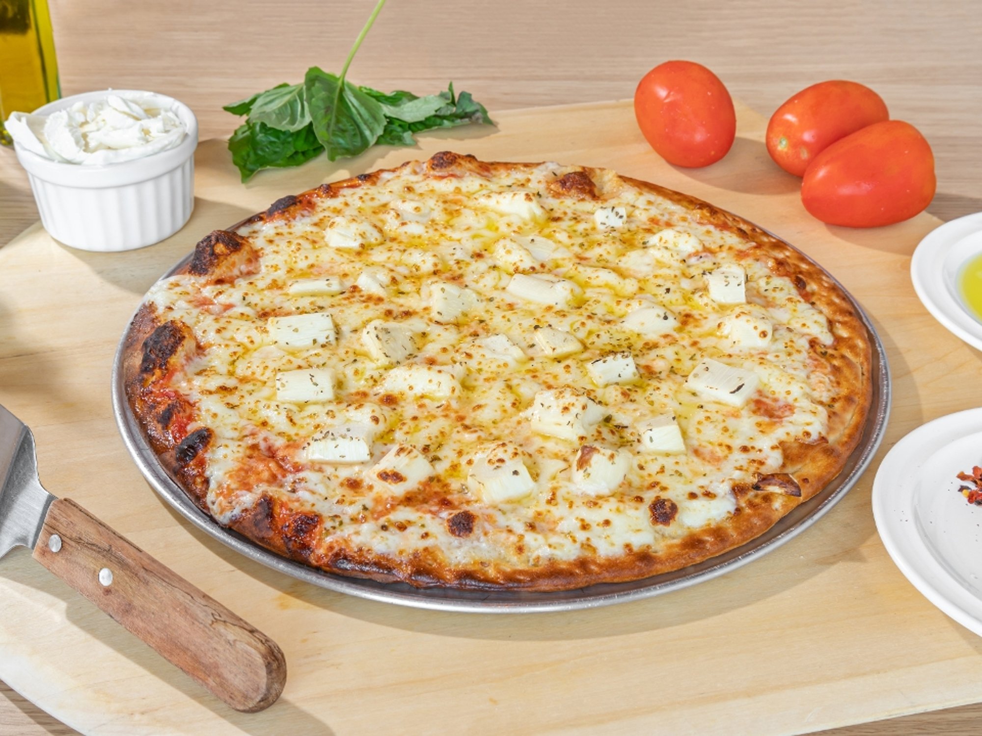 Hearts of palm pizza