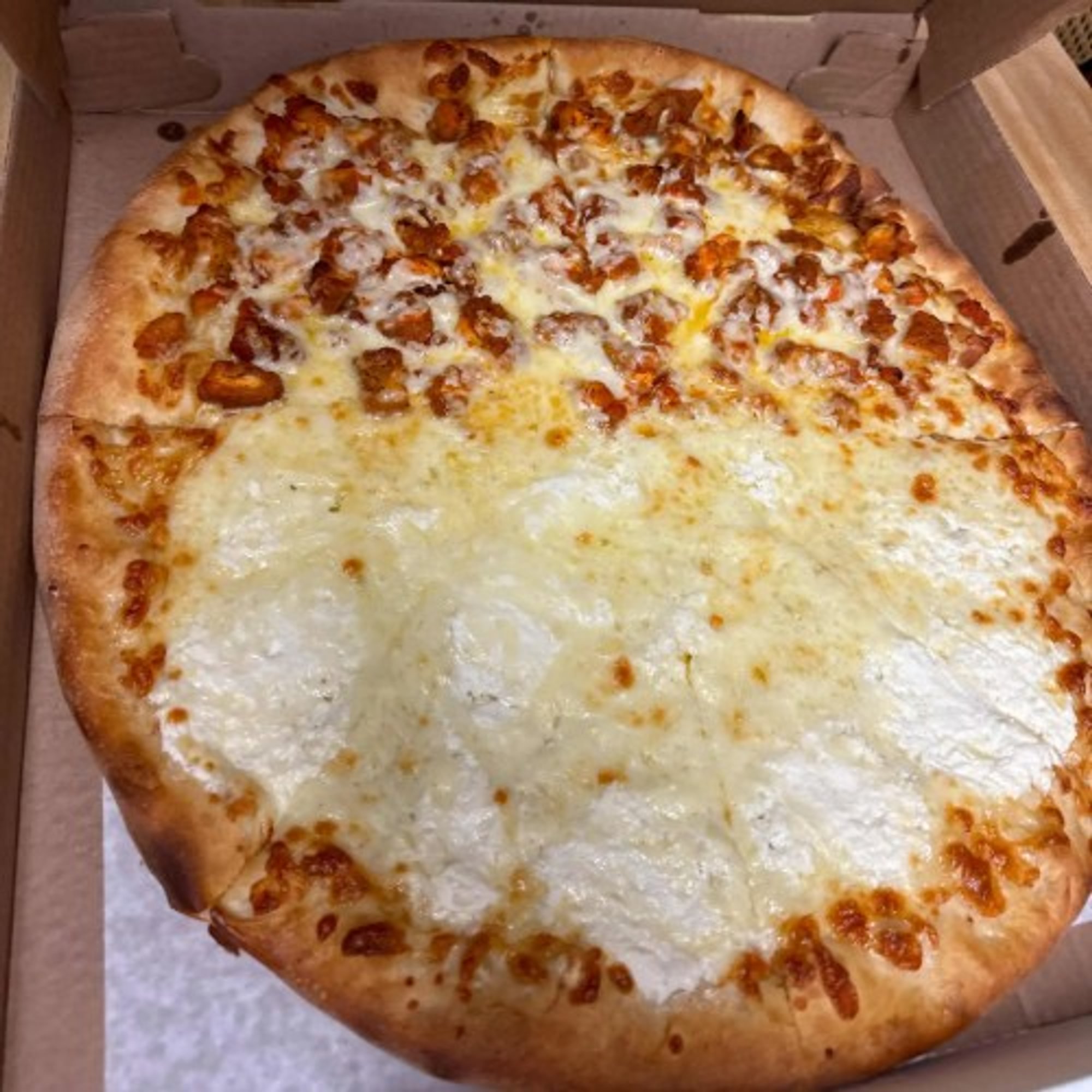 Brick Oven Buffalo or Thai Chili Chicken Pizza
