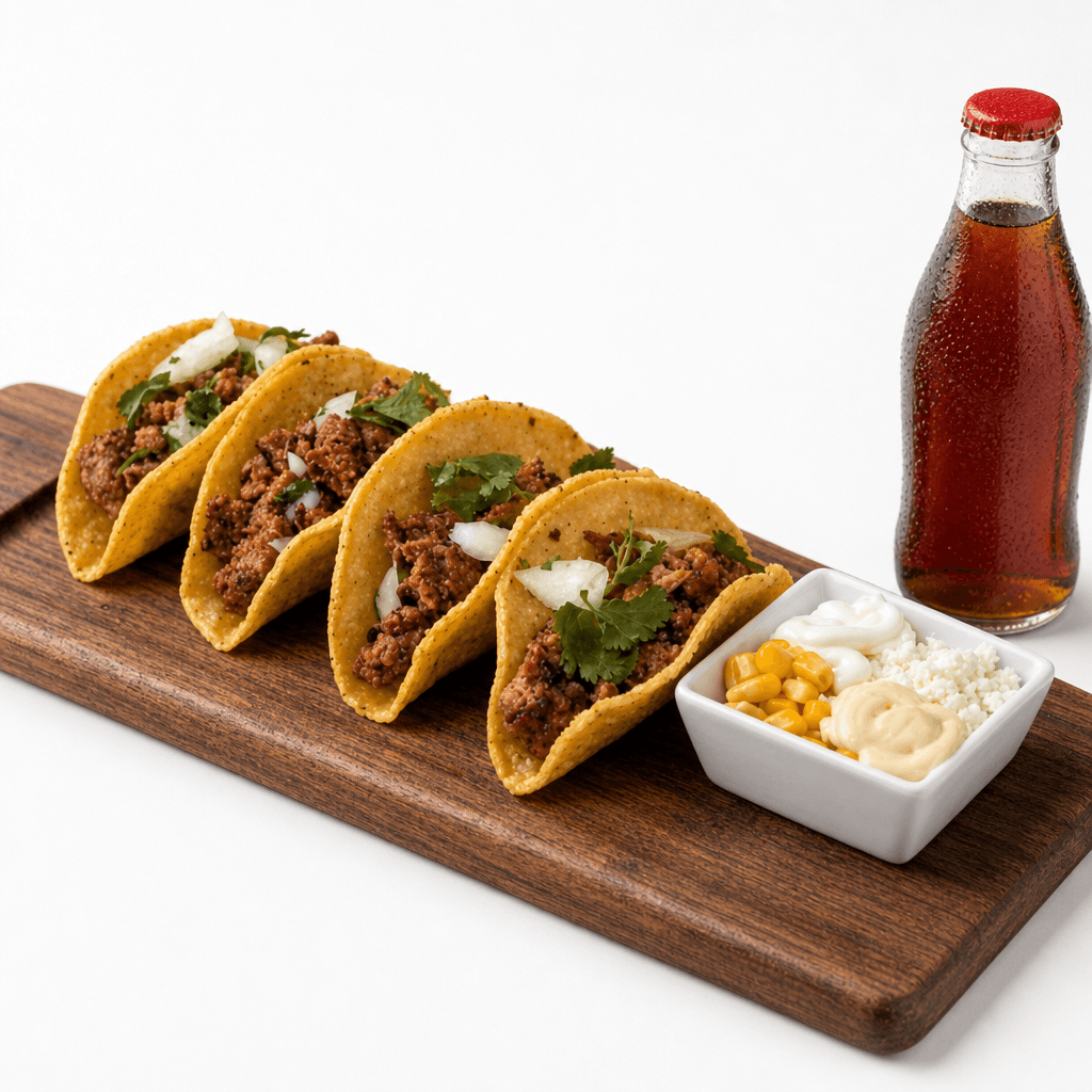 # 6 (4 St Tacos 1 Elote and Drink