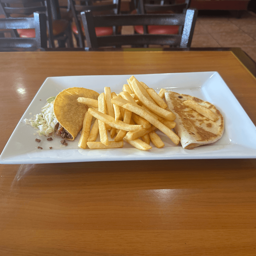 #3 Kid's Quesadilla, Fries & Taco
