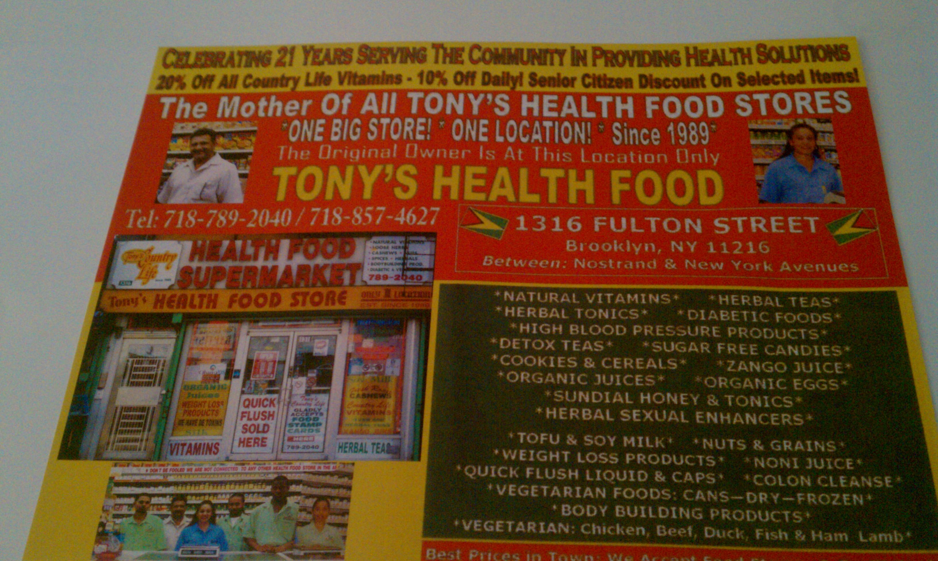 Tony's Health Food Supermarket Photo