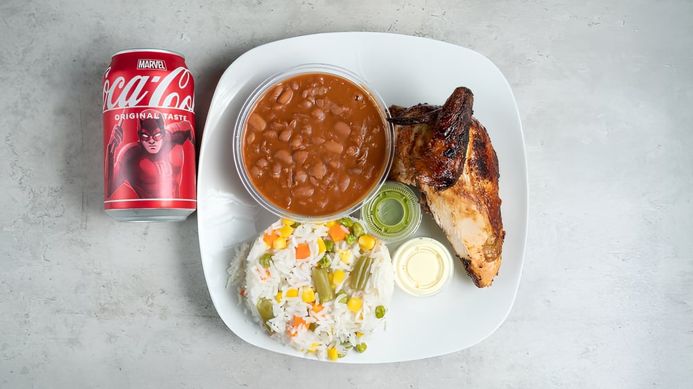 1/4 Chicken + 2 Sides & a 12oz Coke (🍗🔥)