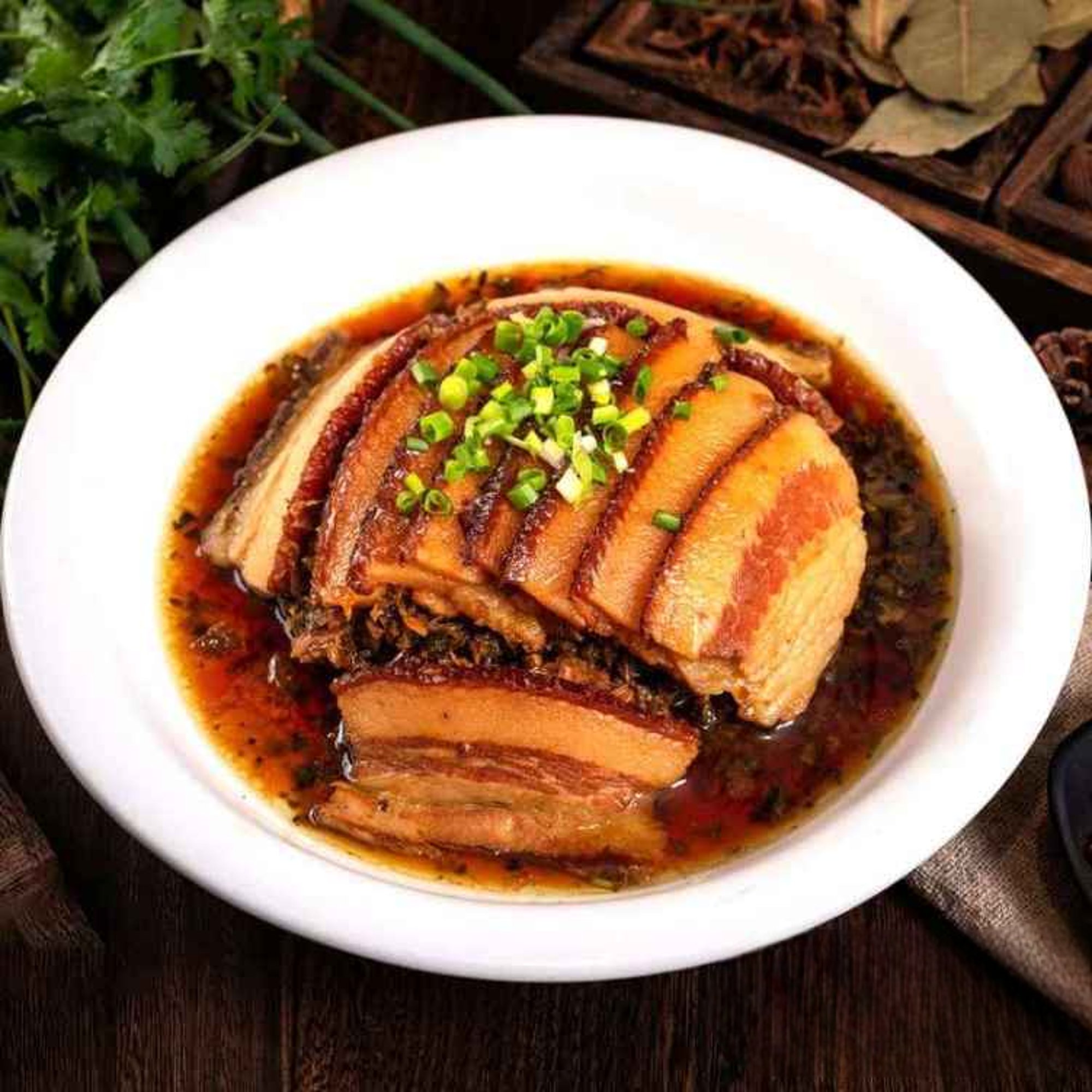 PK10. 梅菜扣肉/Braised Pork Bellies w. Preserved Vegetable