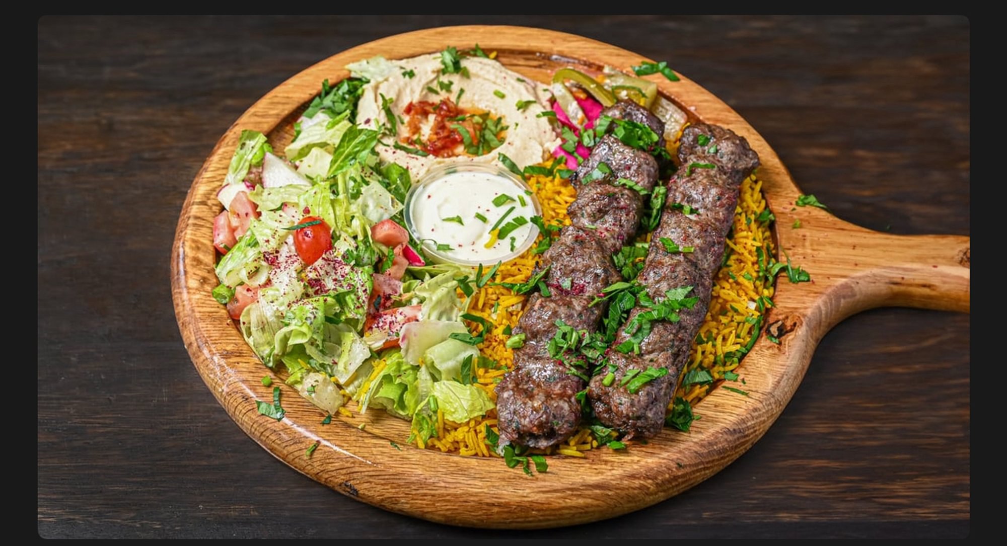 Beef & Lamb Shish Kafta Kabob Platter