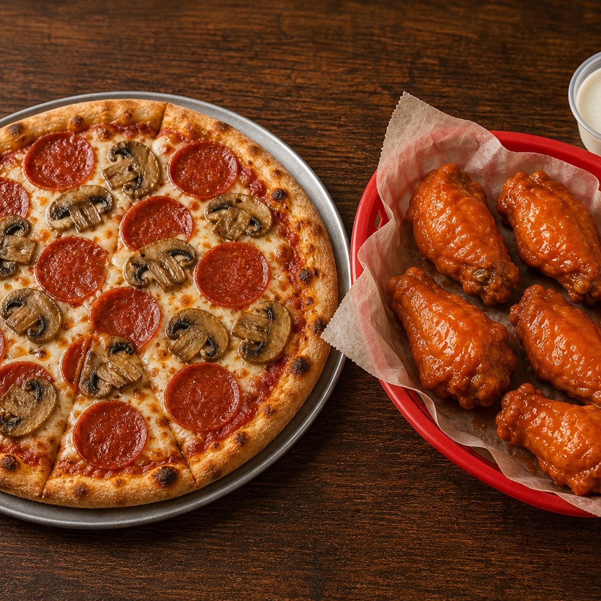 Small Specialty Pizza and Wings
