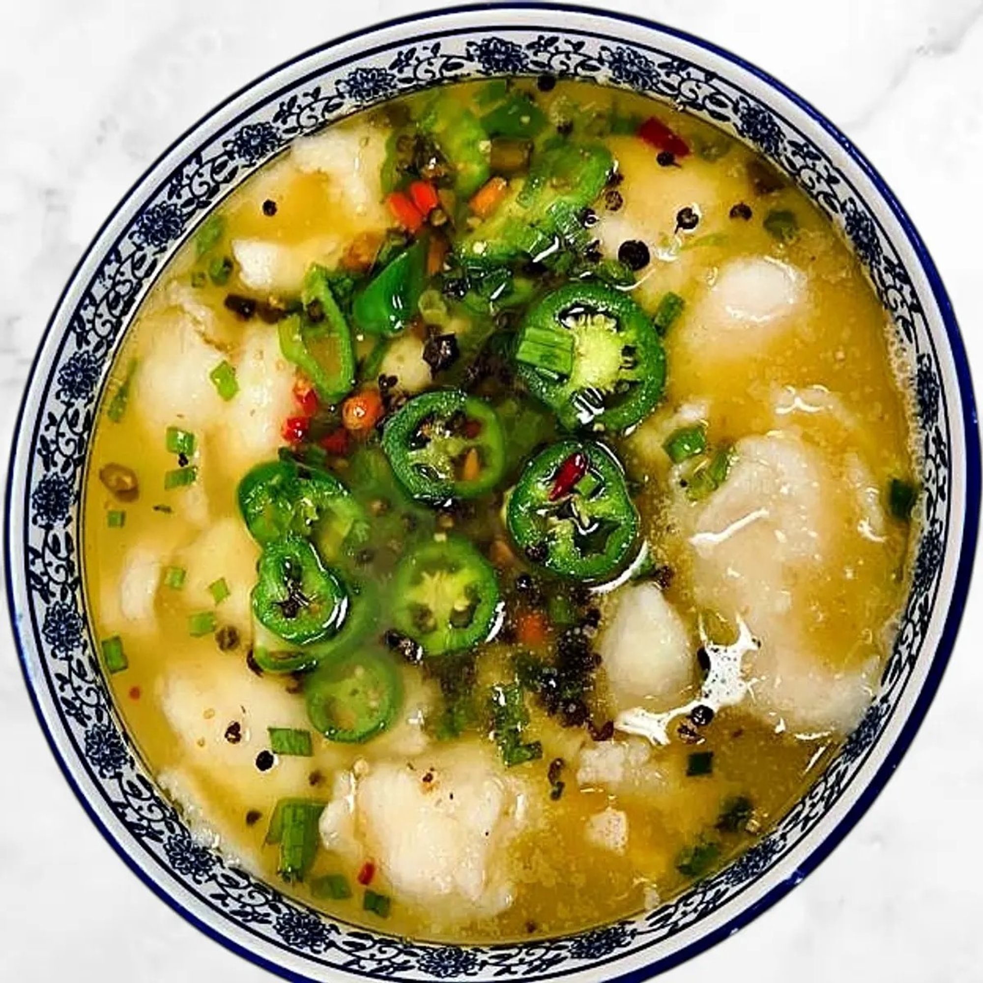 Fish Fillet with Green Peppercorn Broth藤椒鱼片