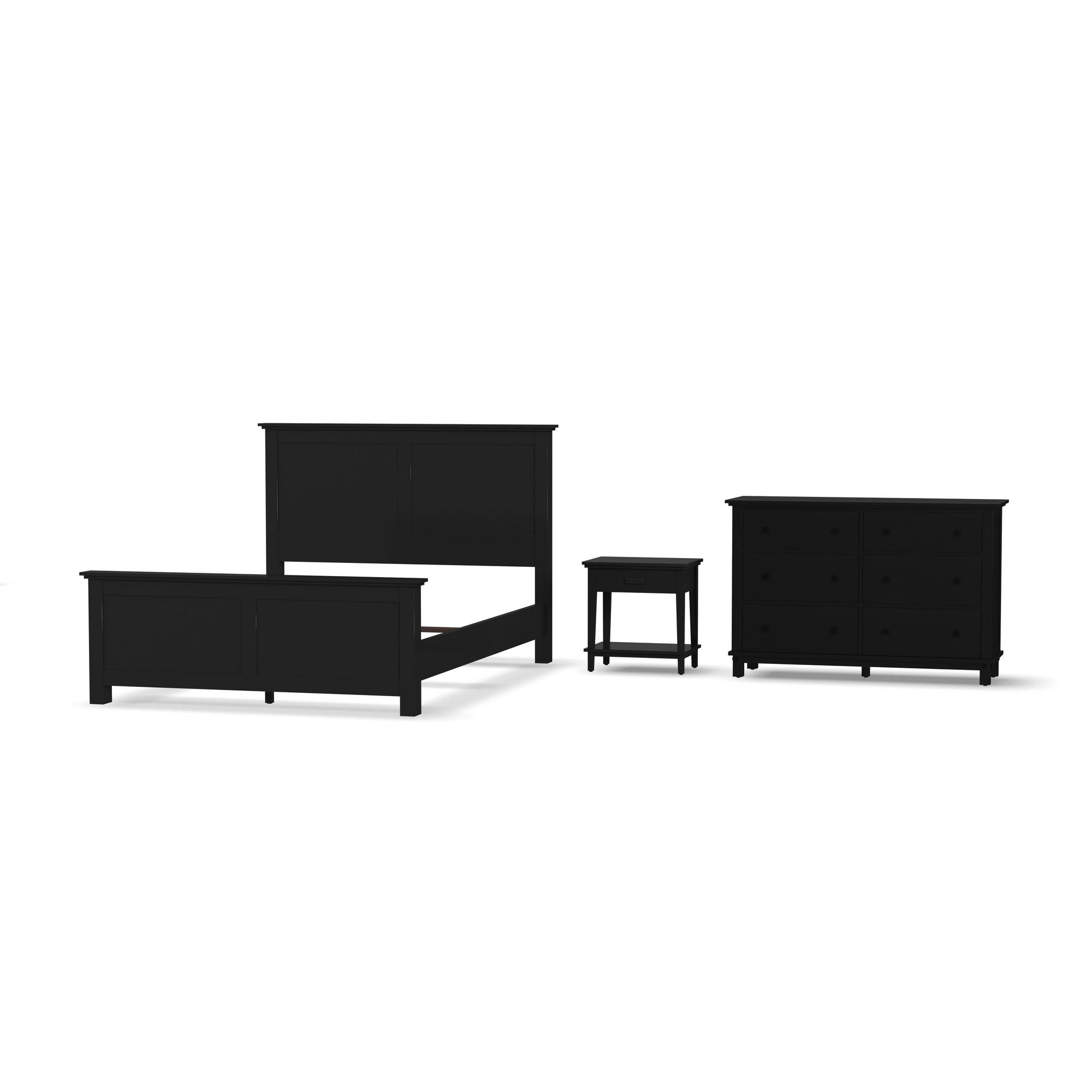 Queen Oak Park Bed w/Open Nightstand, Dresser