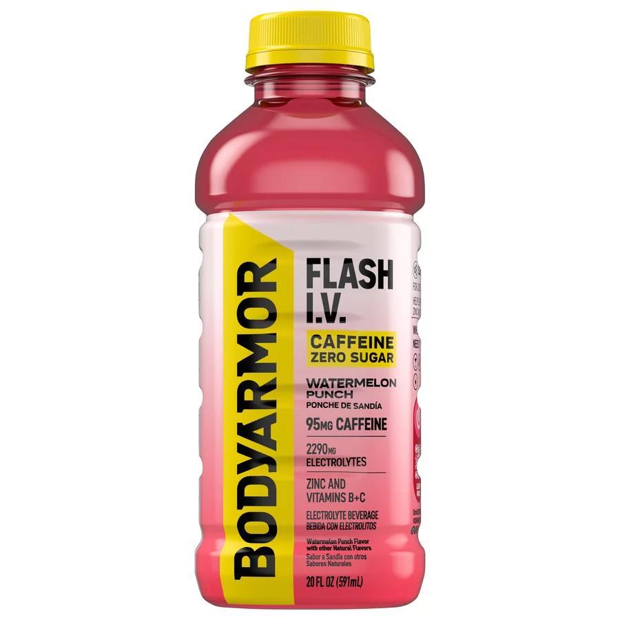 BODYARMOR Flash I.V. Zero Sugar Caffeine Electrolyte Drink - Watermelon Punch