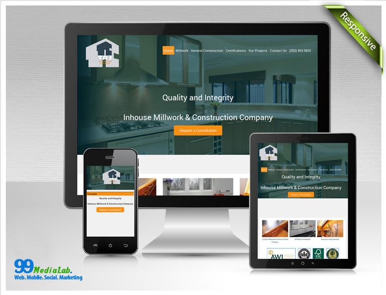 website design and development for a construction business.