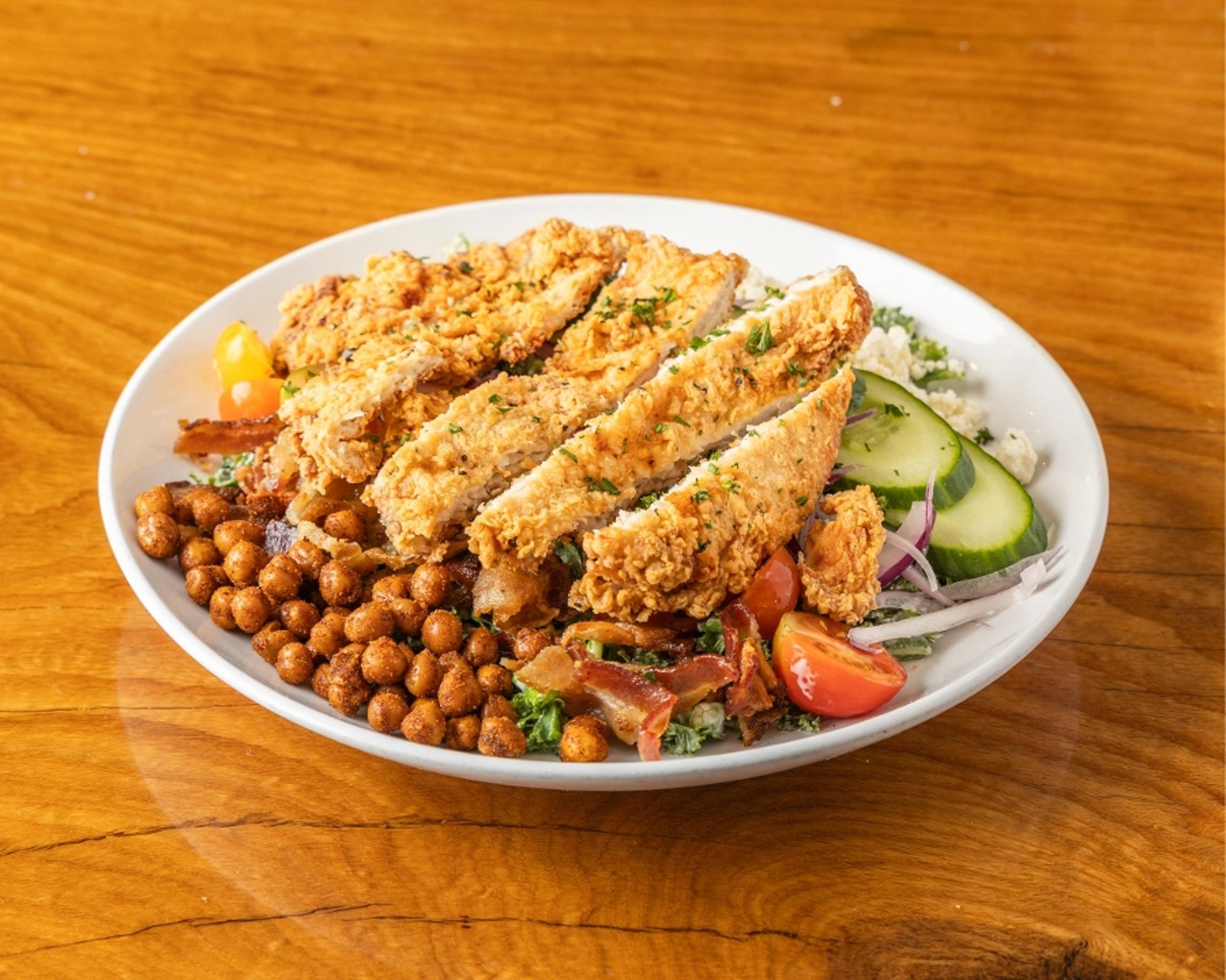 Fried Chicken Kale Cobb Salad