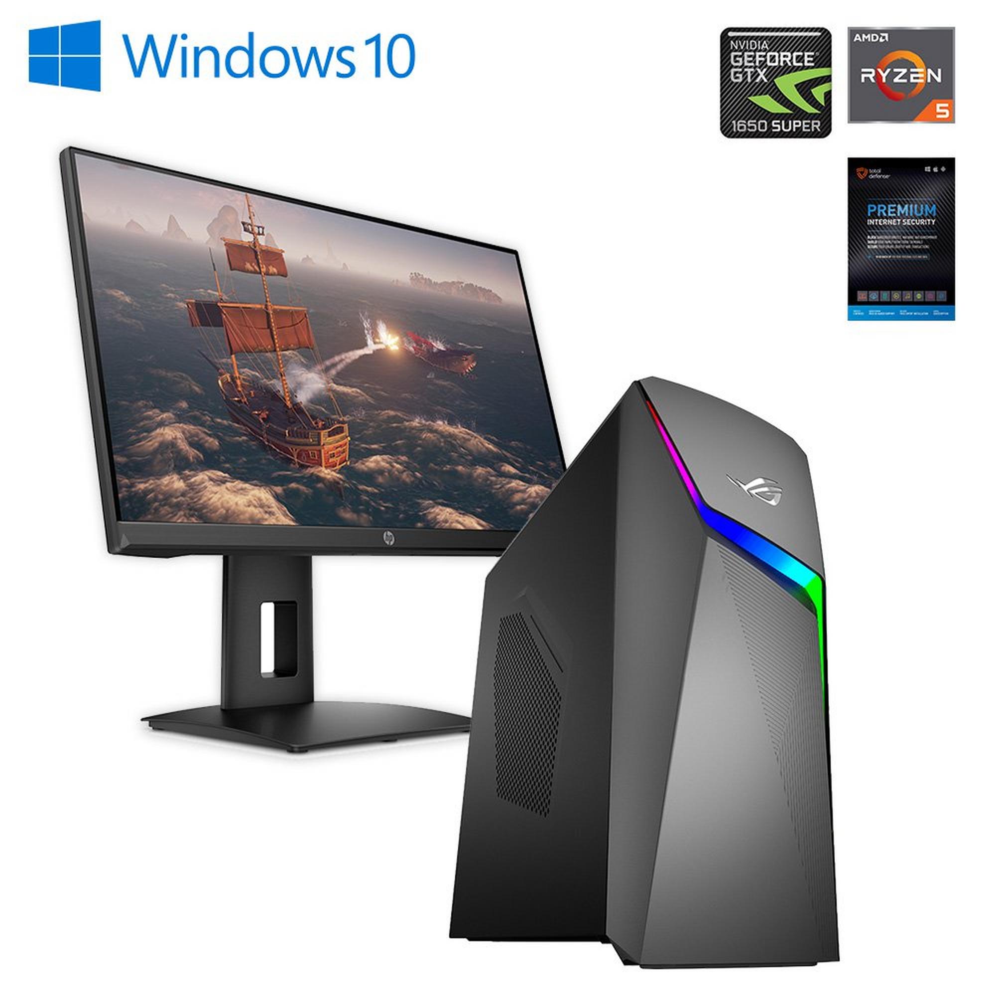 ROG Gaming Desktop AMD Ryzen 5 w/ Total Defense Internet Security v11 & 24" FHD Gaming Monitor