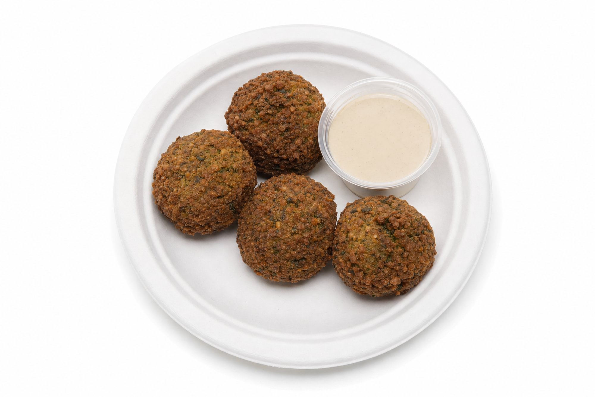4 Falafel Balls with Tahini on Side