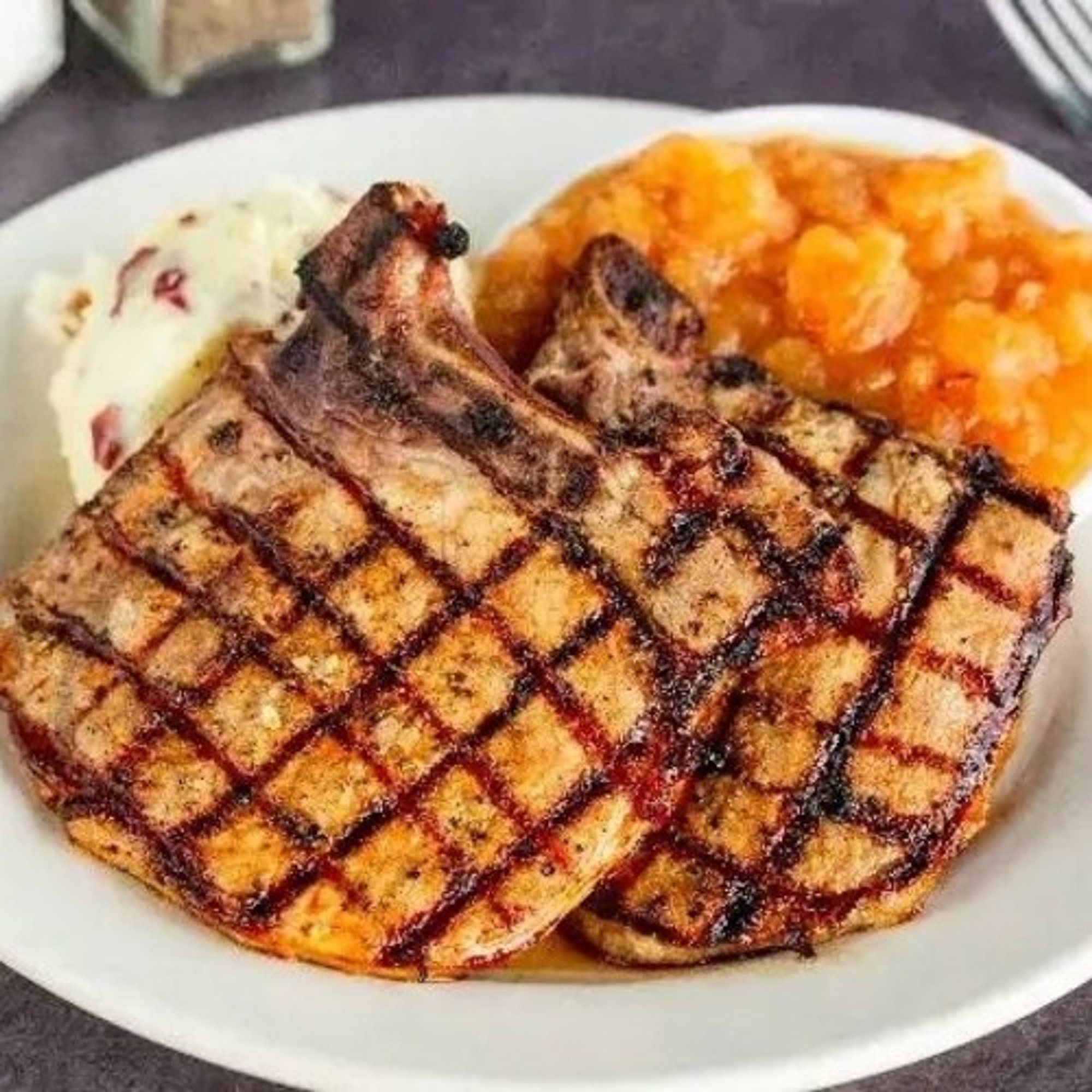 Grilled Twin Pork Chops