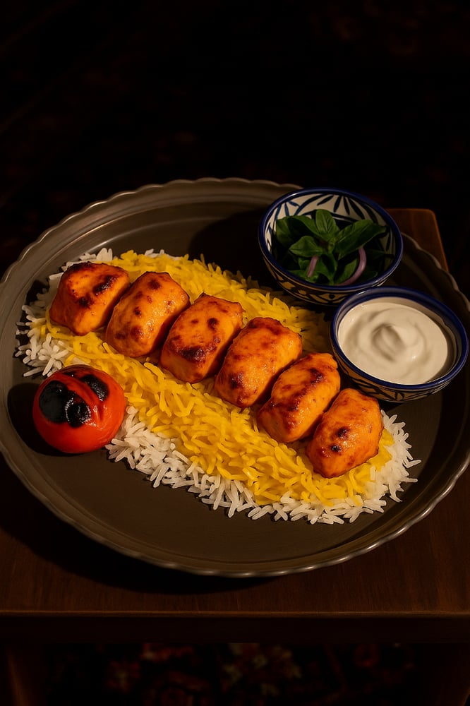 Salmon Kabob (کباب ماهی سالمون)