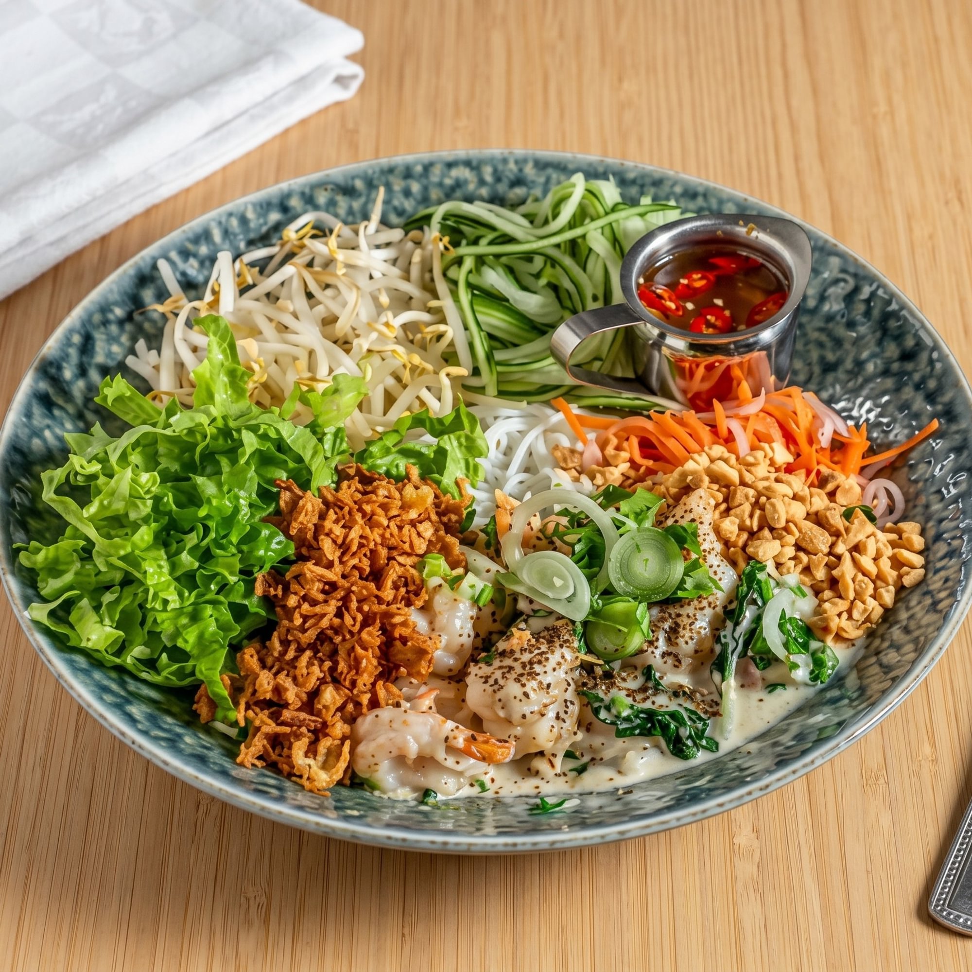 Coconut Basil Prawns Vermicelli
