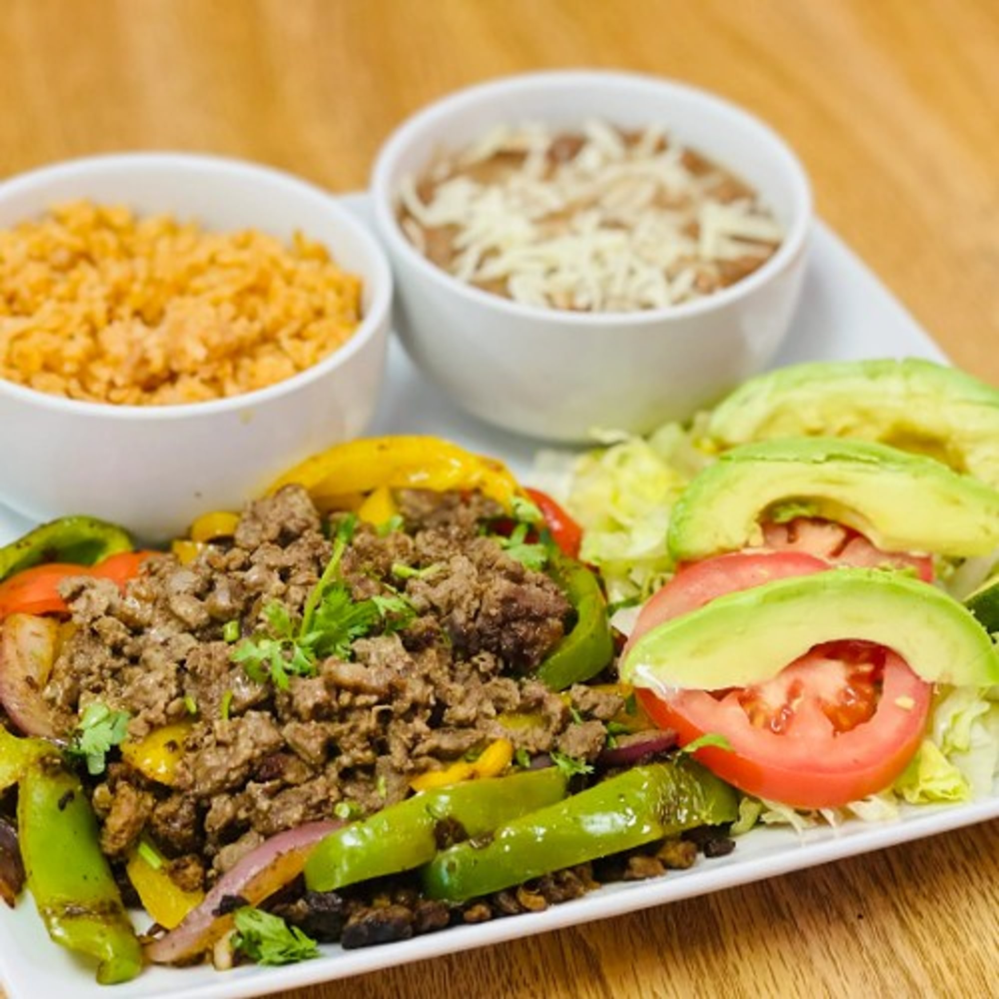 Al Pastor with Rice & Beans Plate