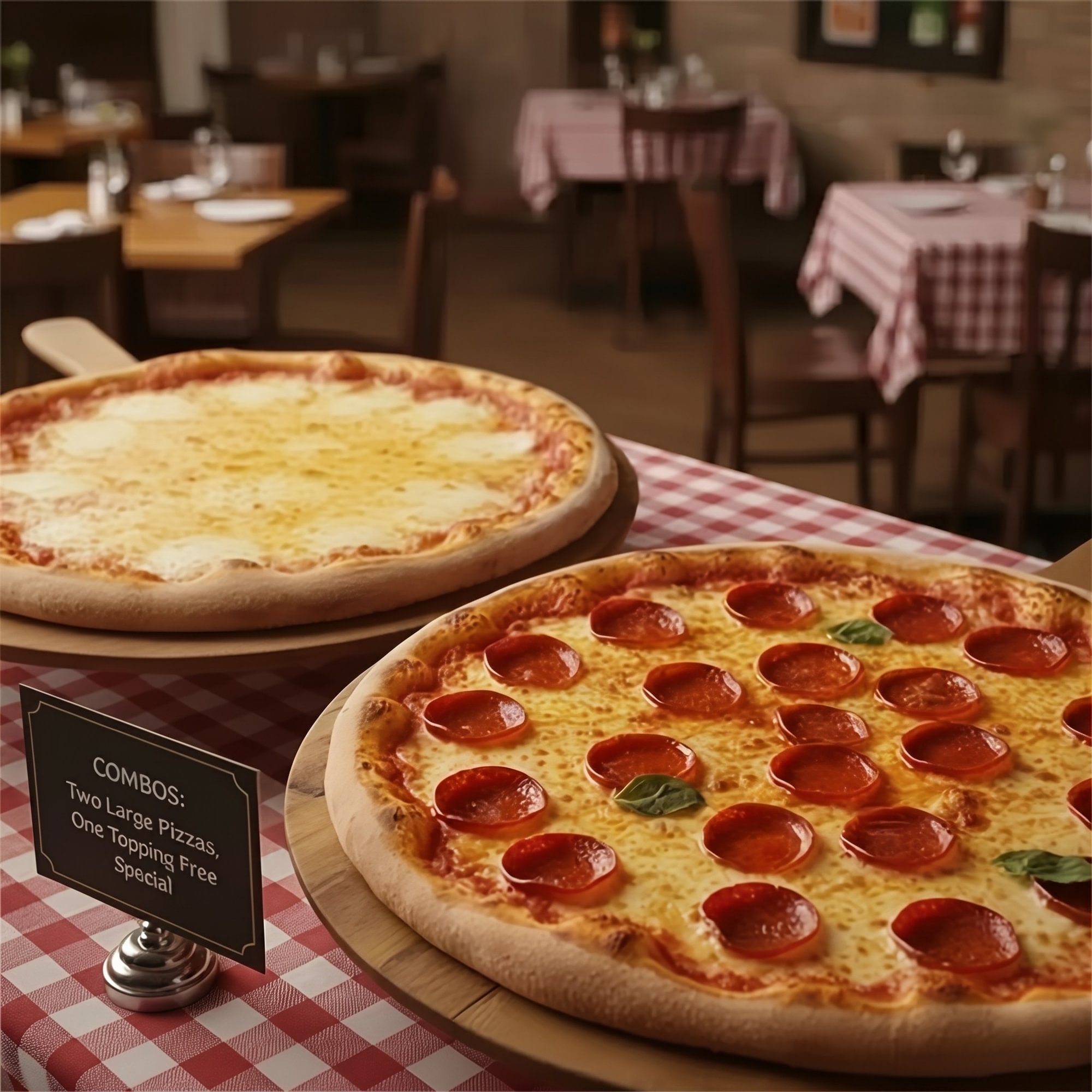 Two Large Pizzas One Topping Special