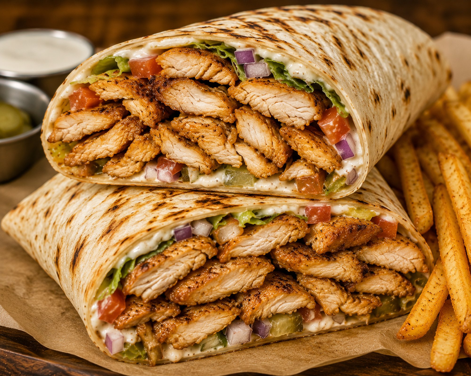 Double Chicken Shawarma Sandwich / ساندويش شاورما دجاج مضاعف