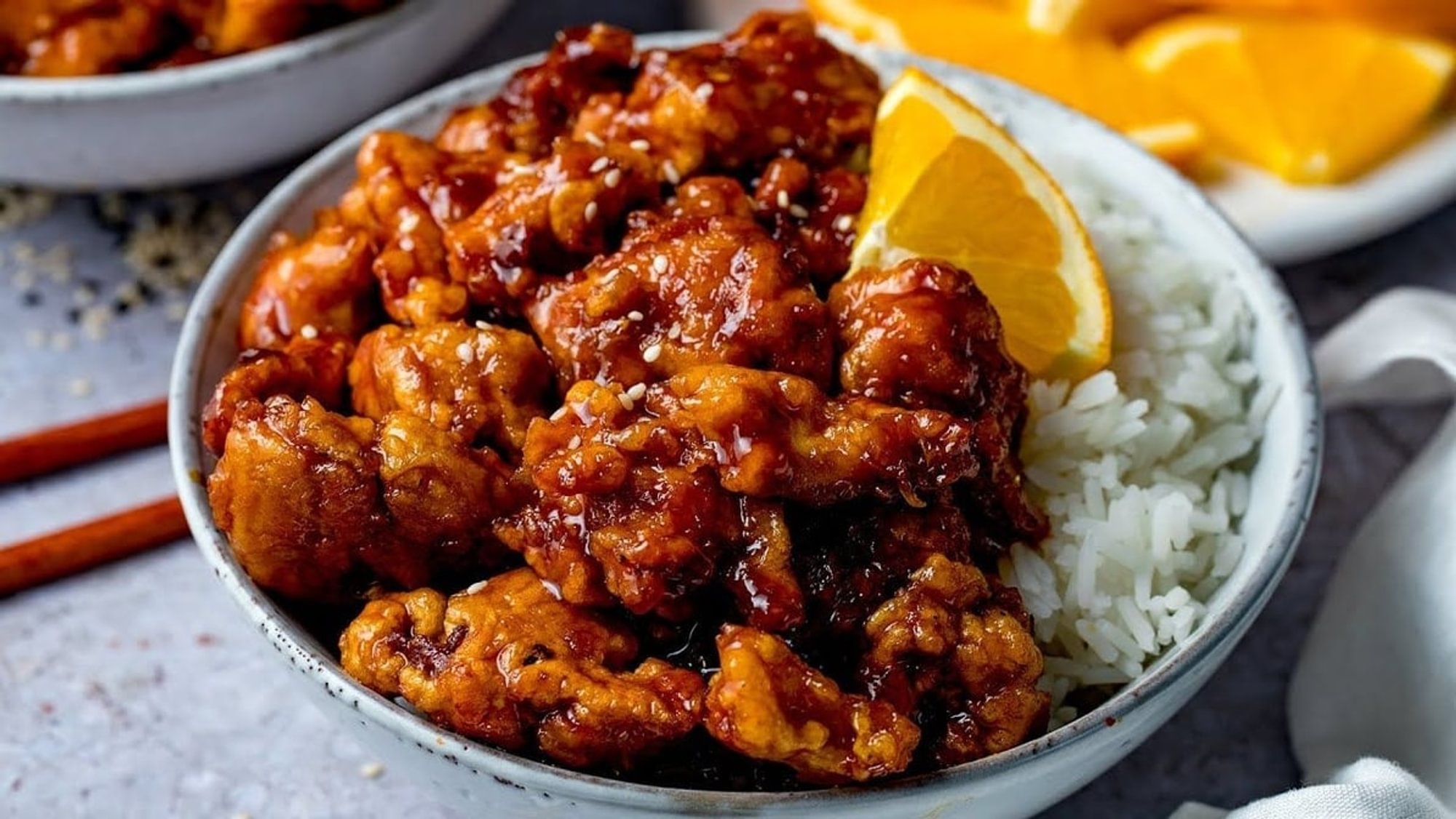 Korean spicy chicken rice bowl